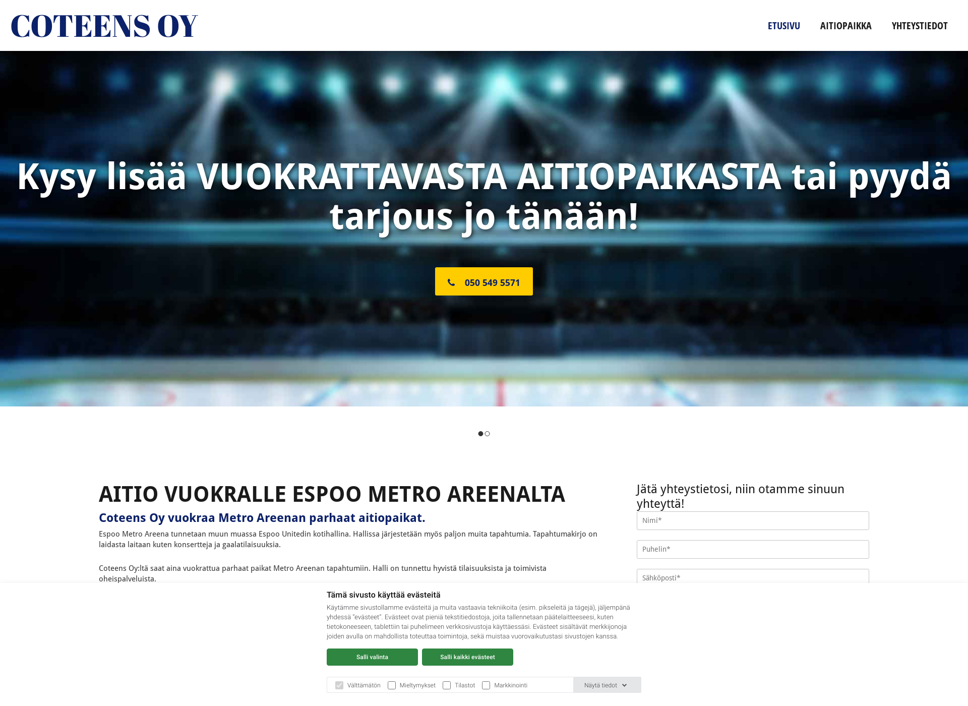 Skärmdump för coteens.fi