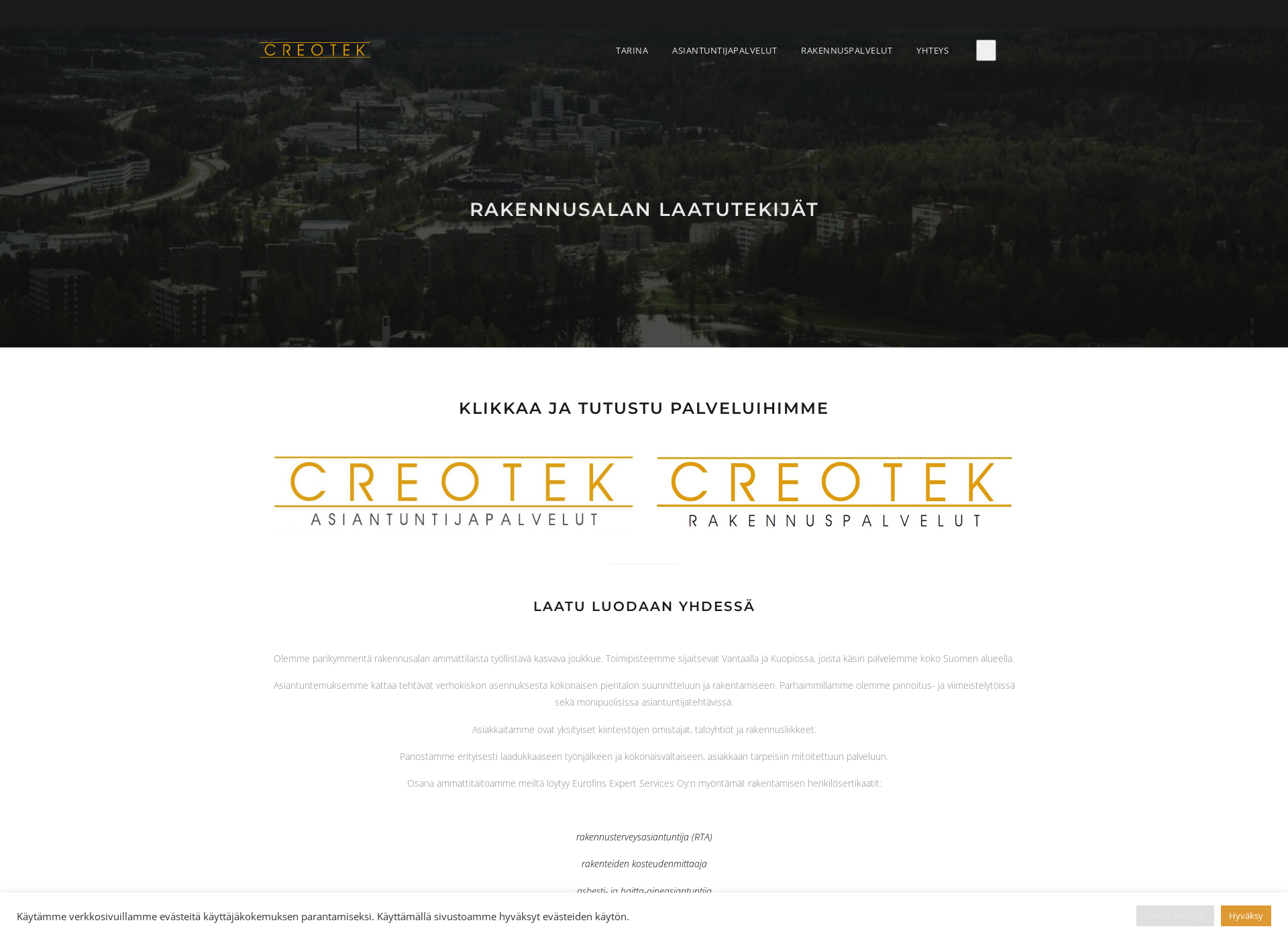 Skärmdump för creotek.fi