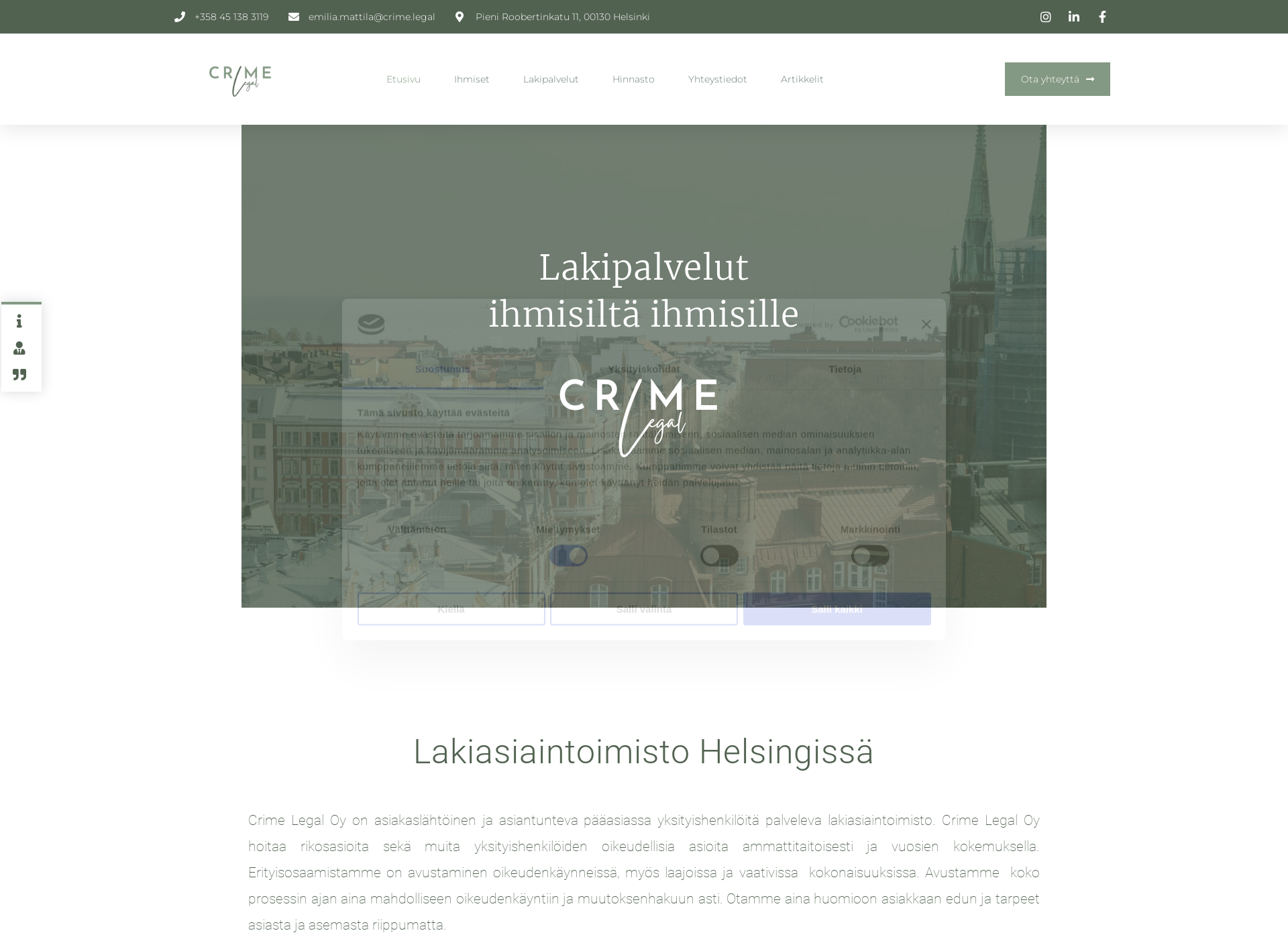 Skärmdump för crimelegal.fi