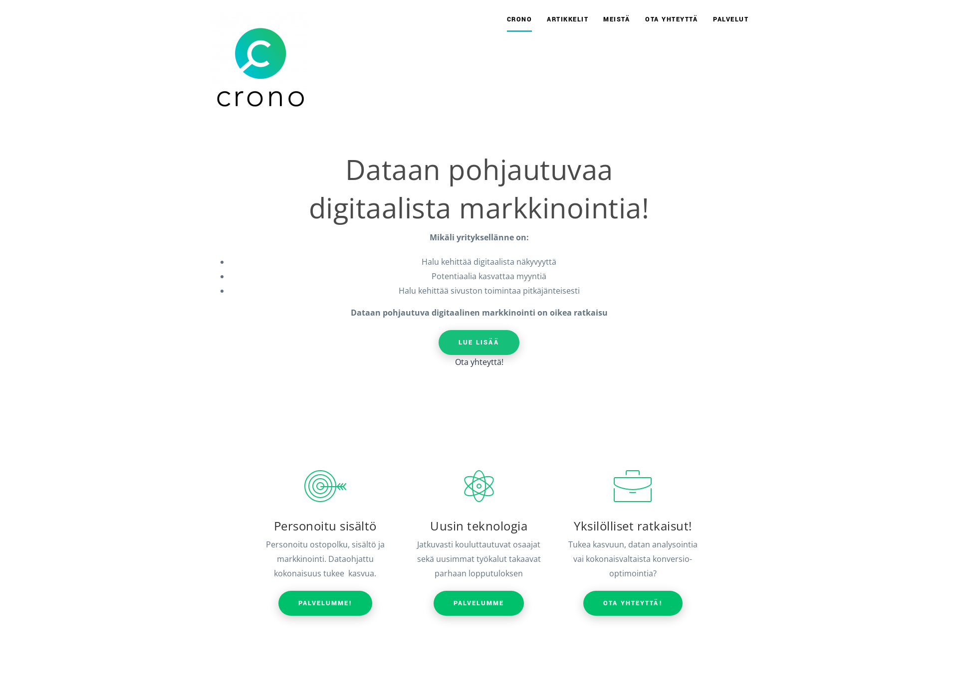 Skärmdump för crono.fi