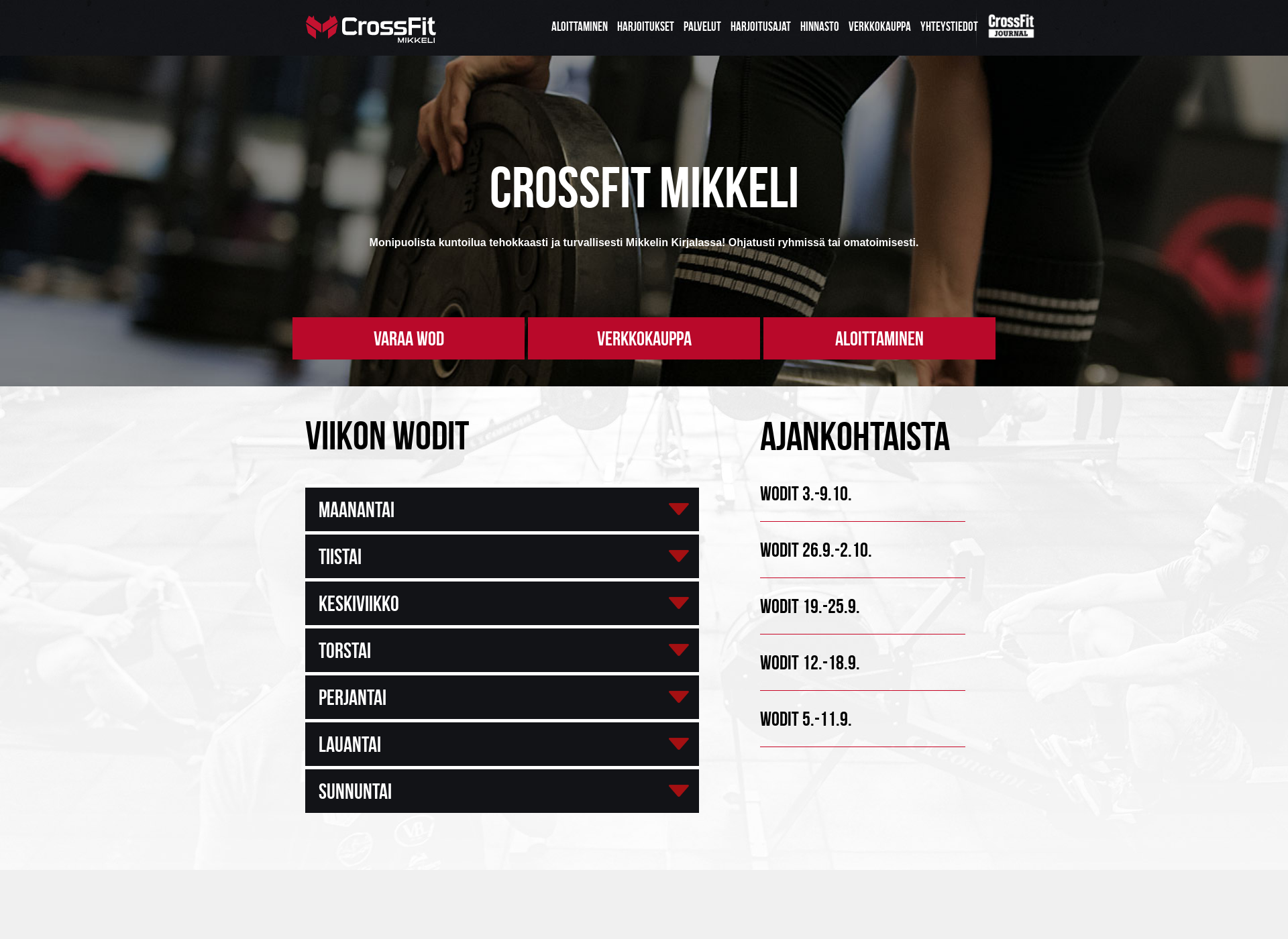 Screenshot for crossfitmikkeli.com