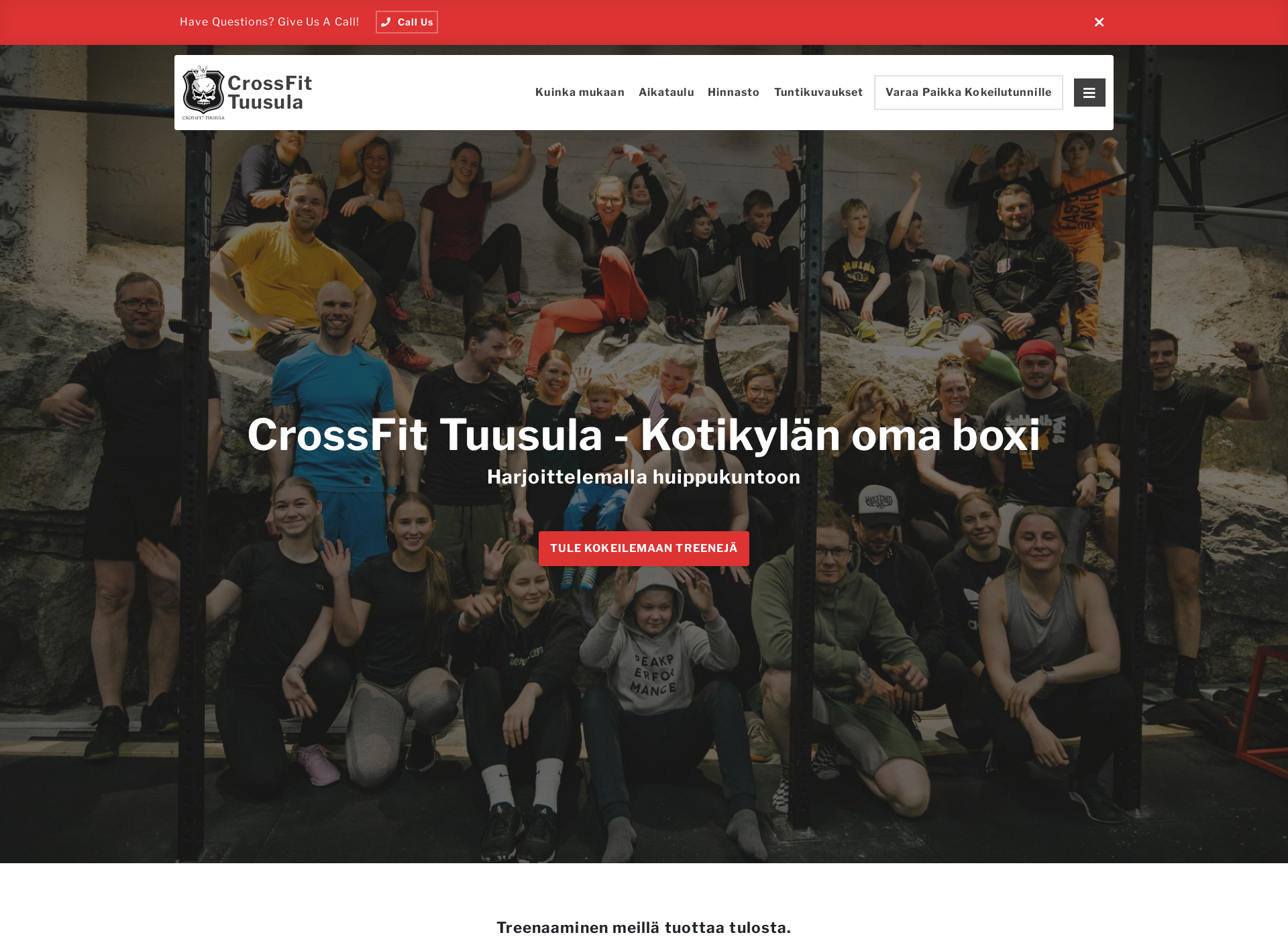 Screenshot for crossfittuusula.fi