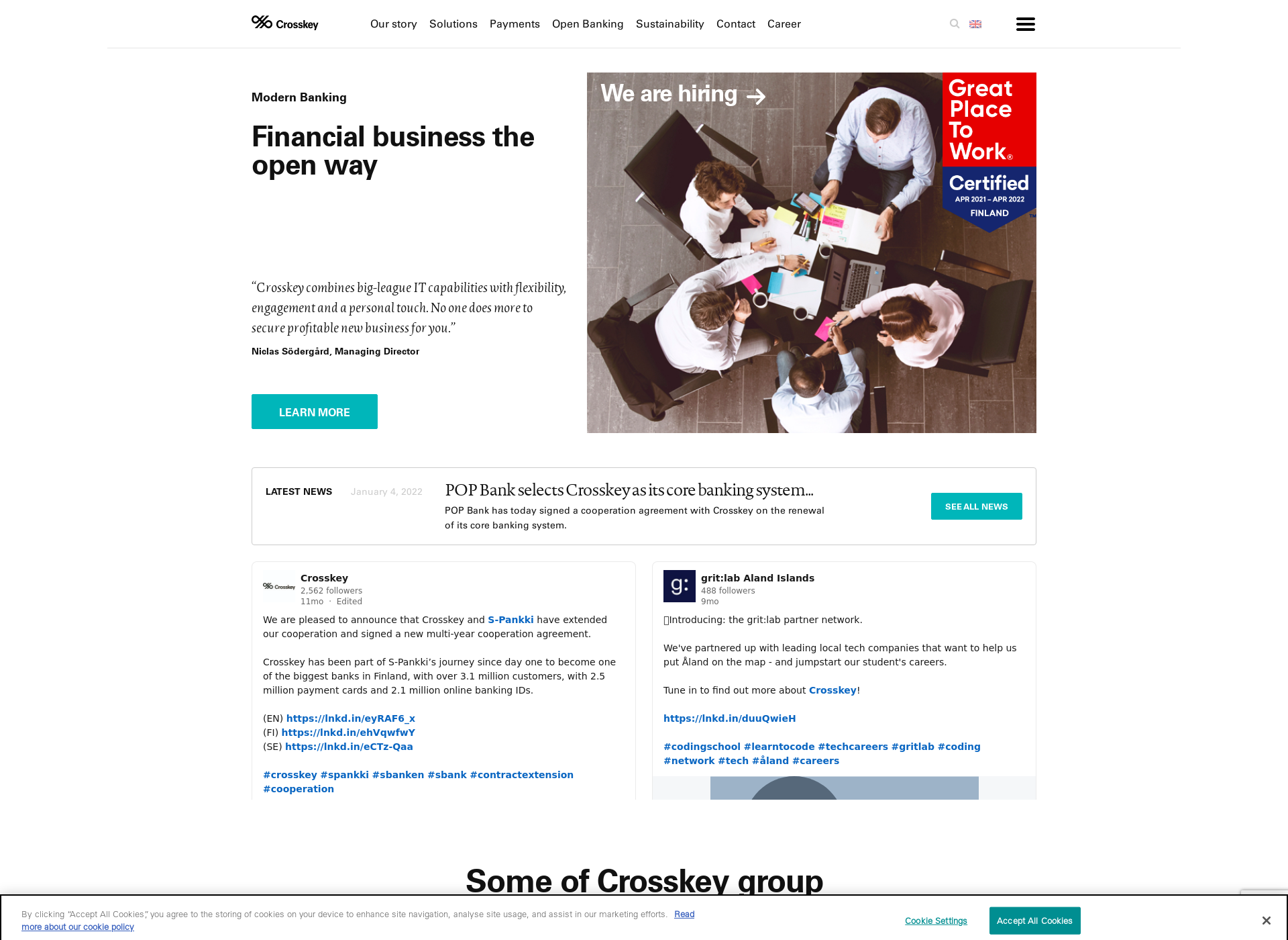 Skärmdump för crosskey.fi