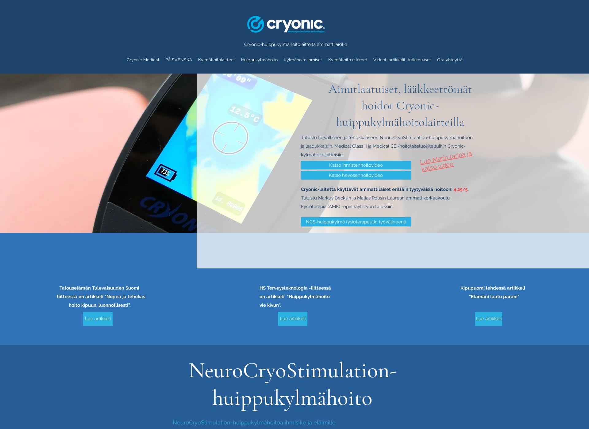 Skärmdump för cryonic.fi