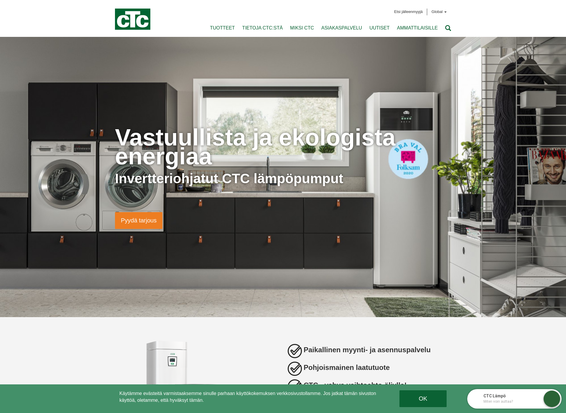 Screenshot for ctc-lämpö.fi