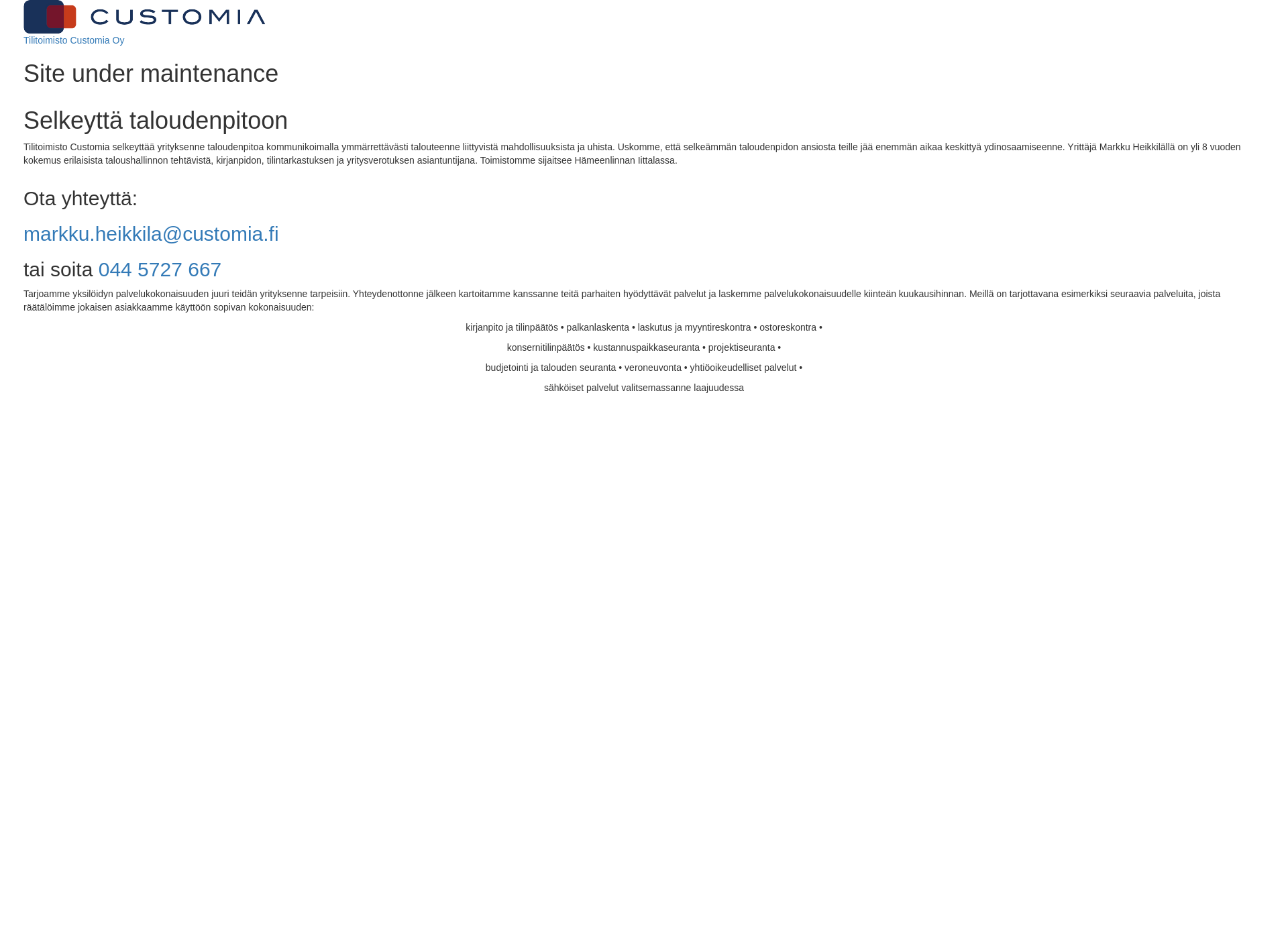 Screenshot for customia.fi