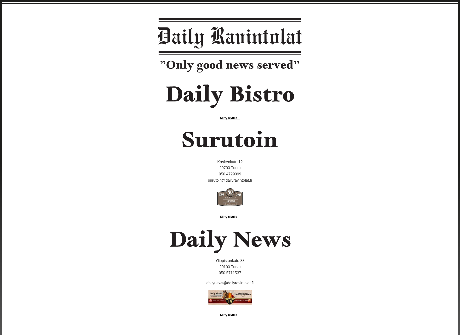 Screenshot for dailyravintolat.fi