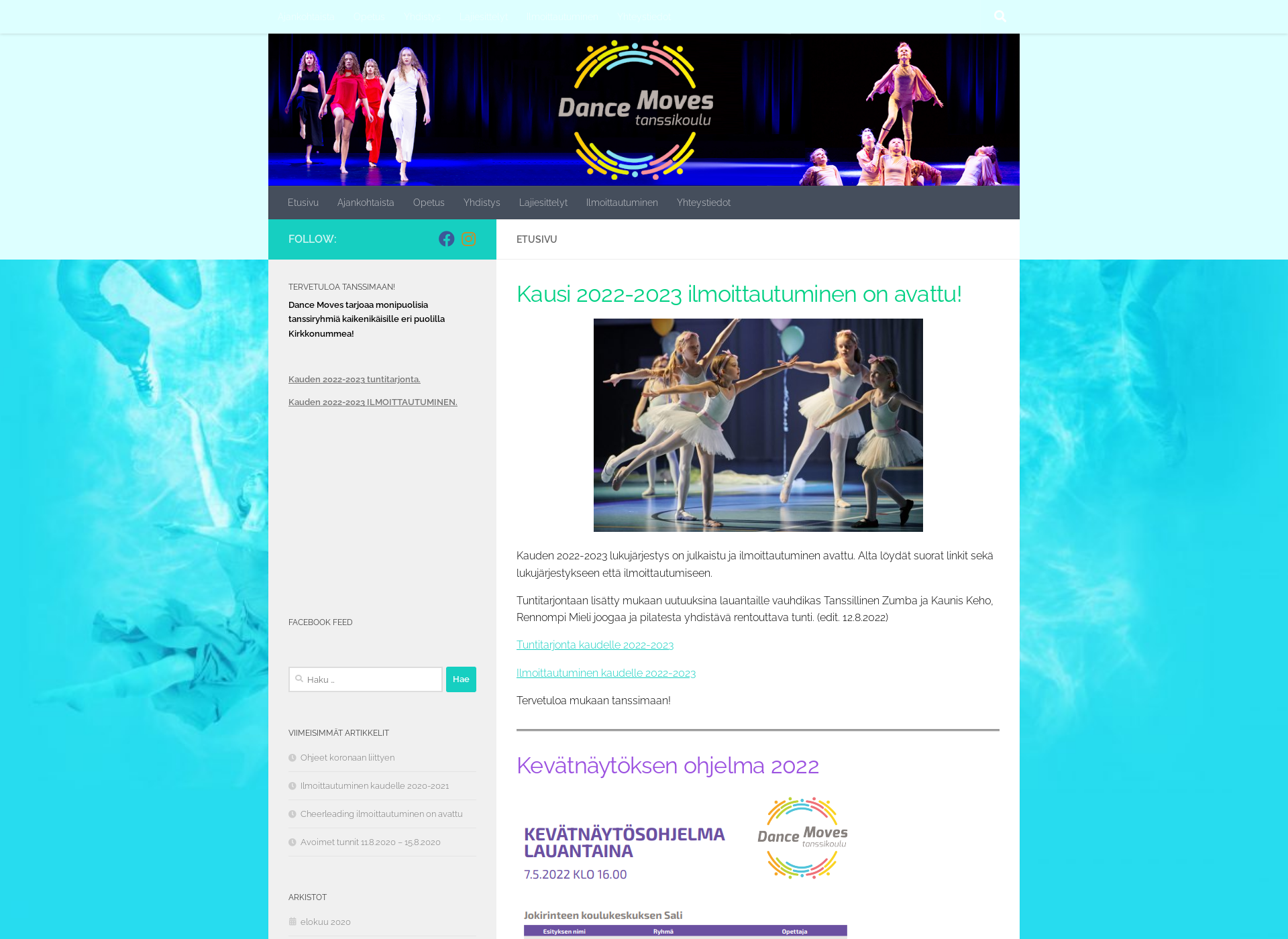 Skärmdump för dancemoves.fi