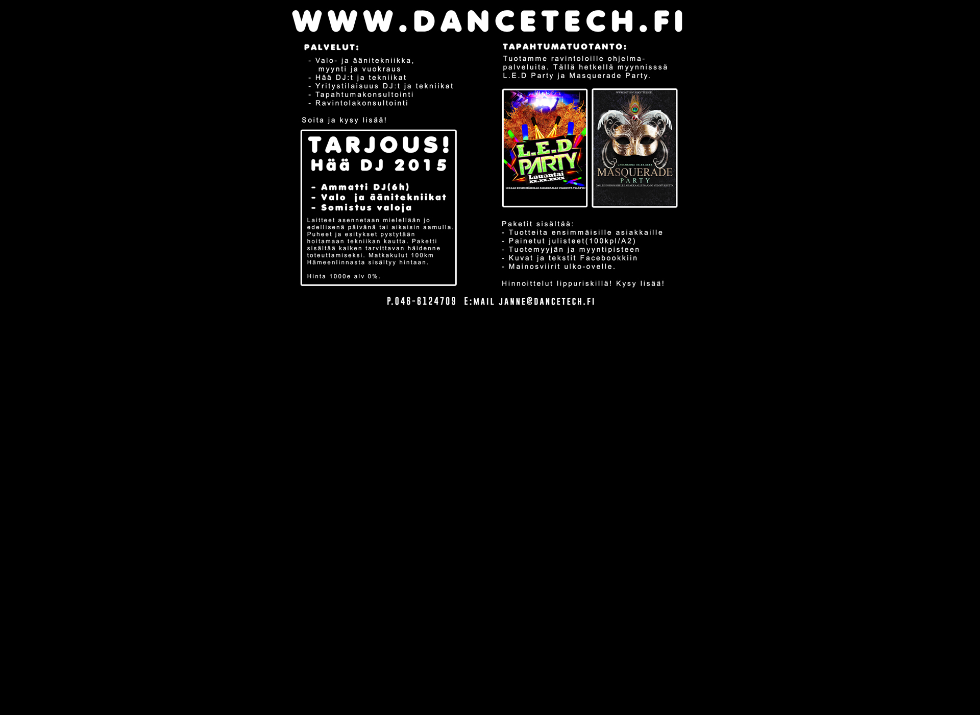 Skärmdump för dancetech.fi