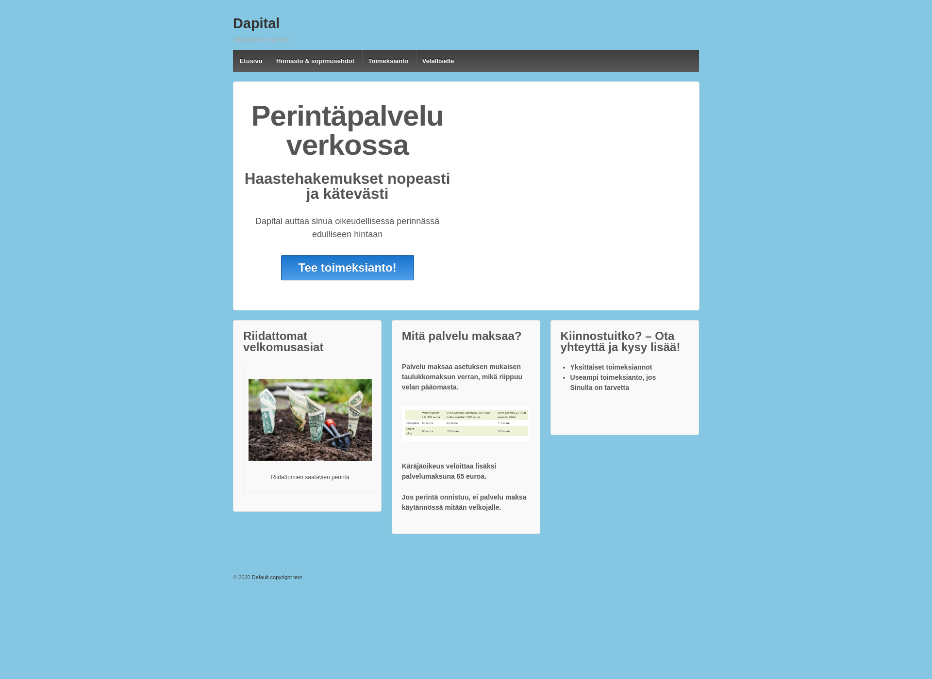 Skärmdump för dapital.fi
