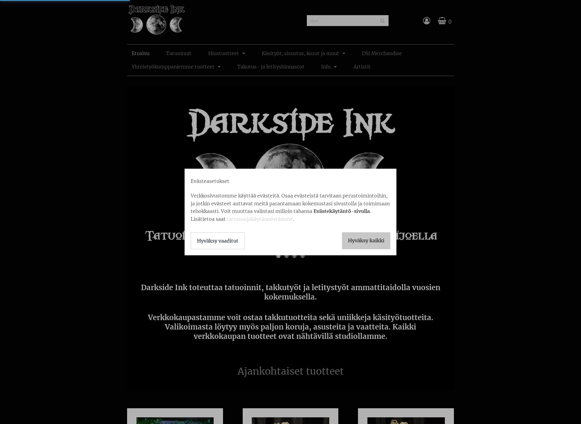 Skärmdump för darksideink.fi