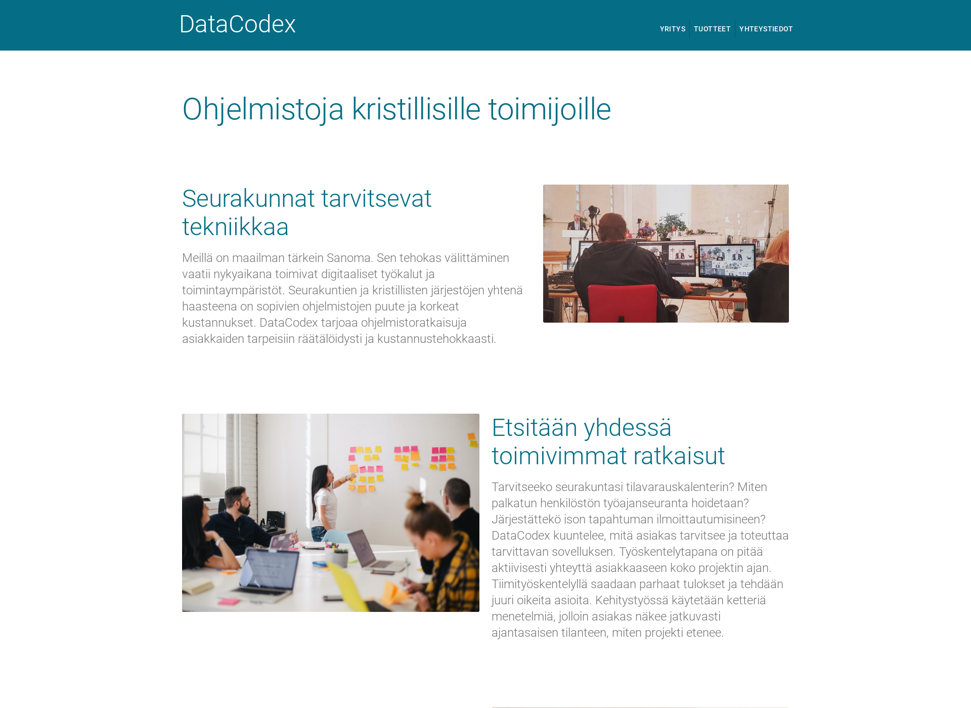 Skärmdump för datacodex.fi