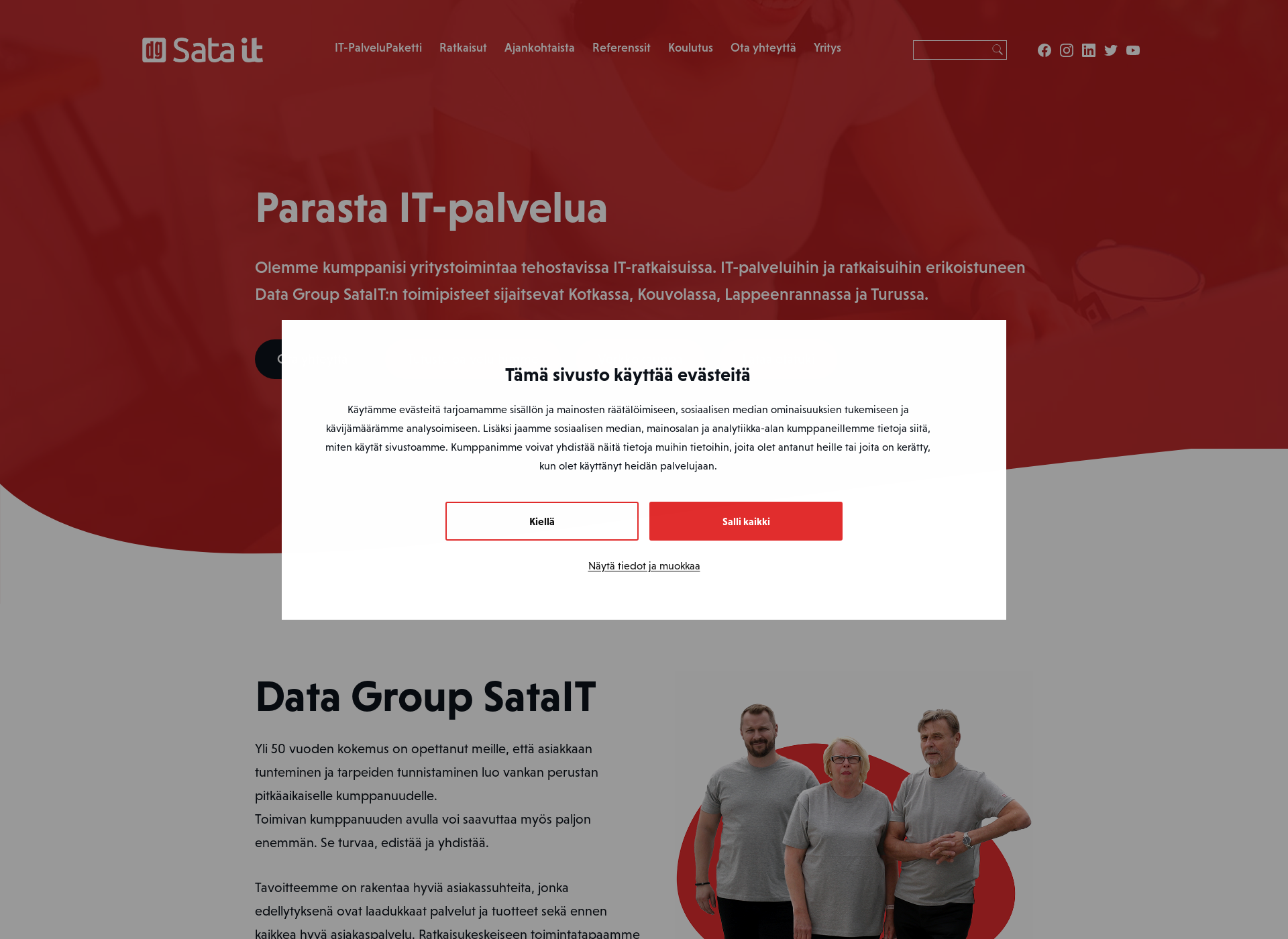 Screenshot for datagroupsatait.fi