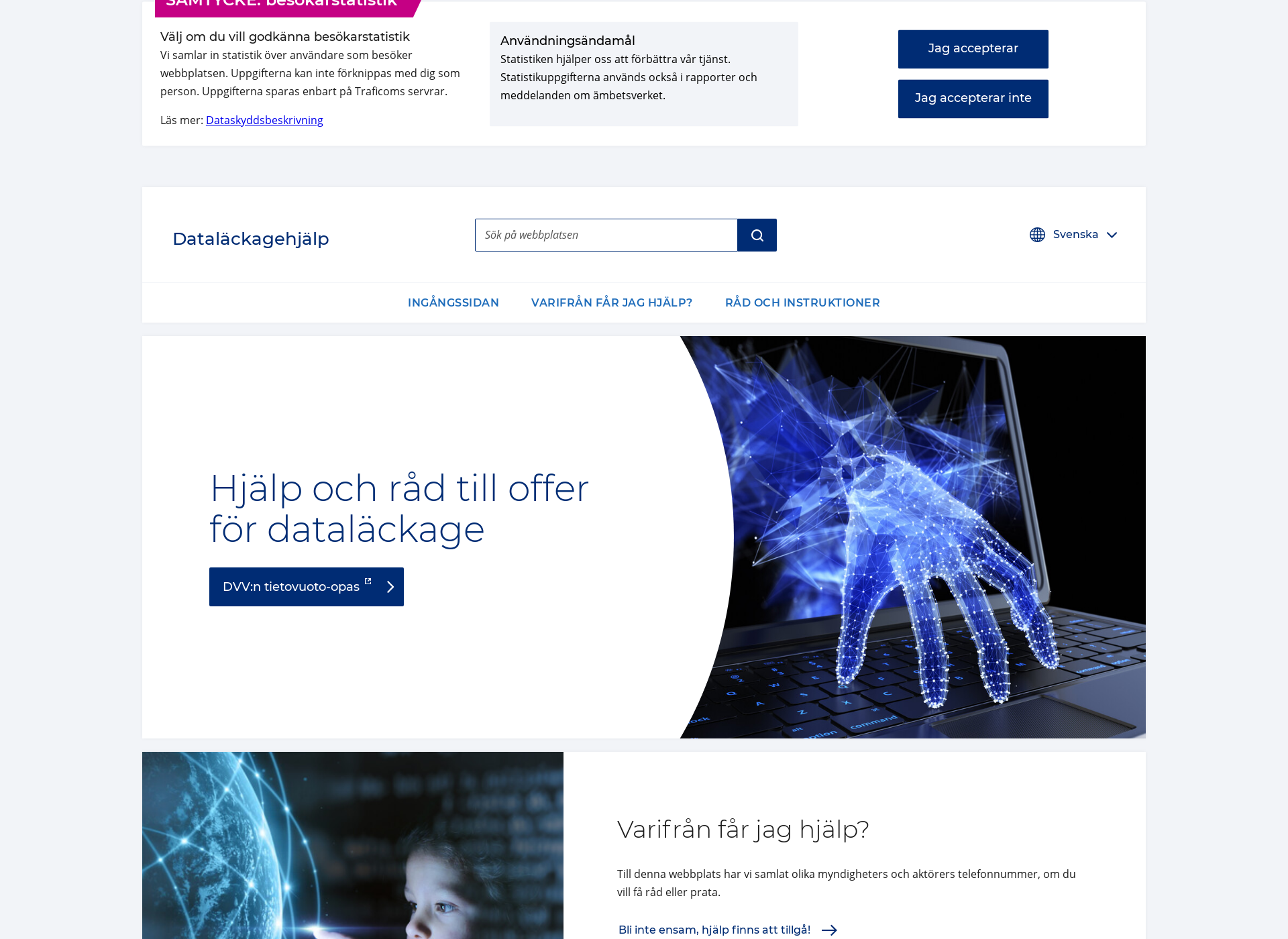 Screenshot for datalackagehjalp.fi