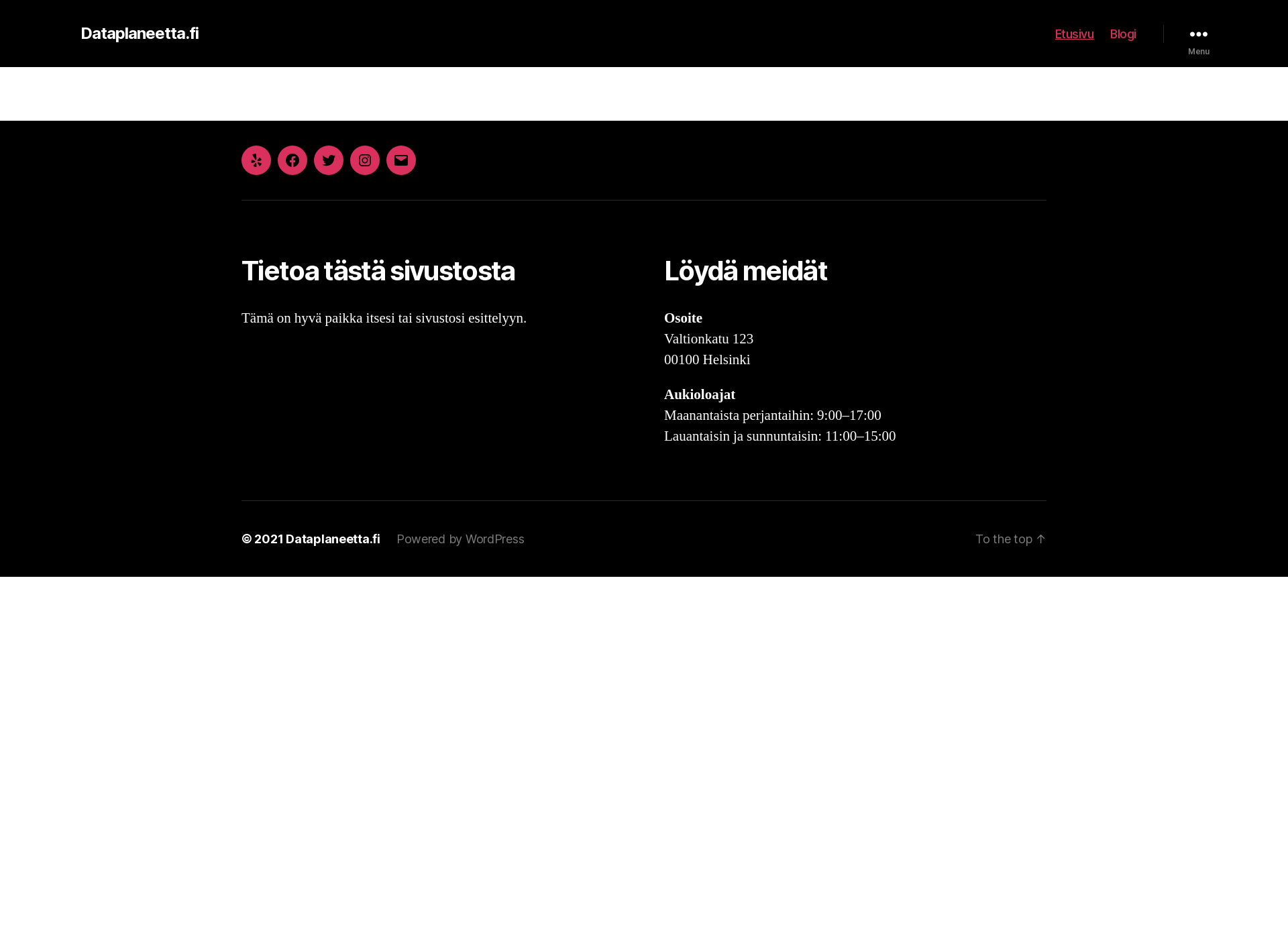 Screenshot for dataplaneetta.fi