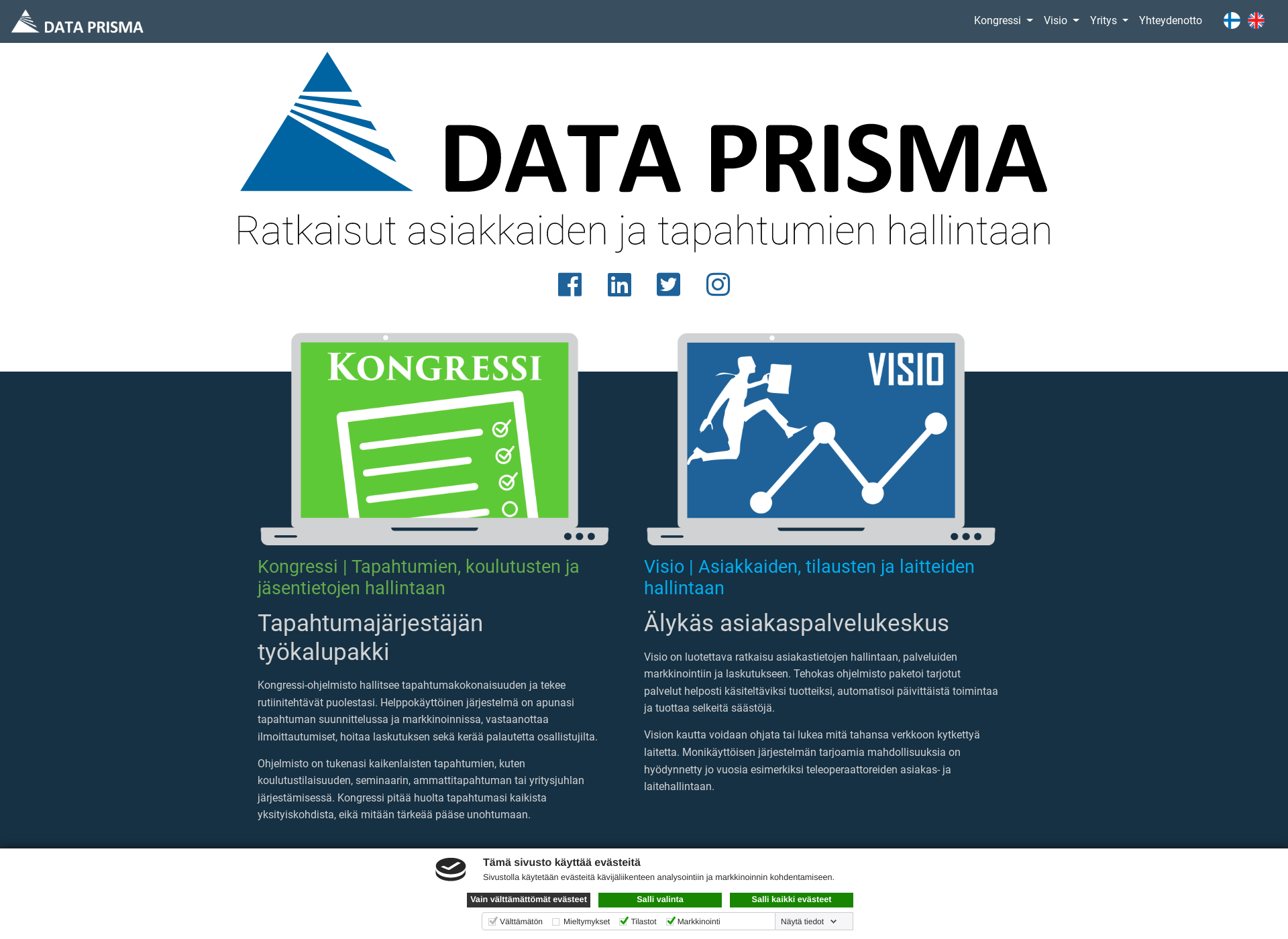 Screenshot for dataprisma.fi