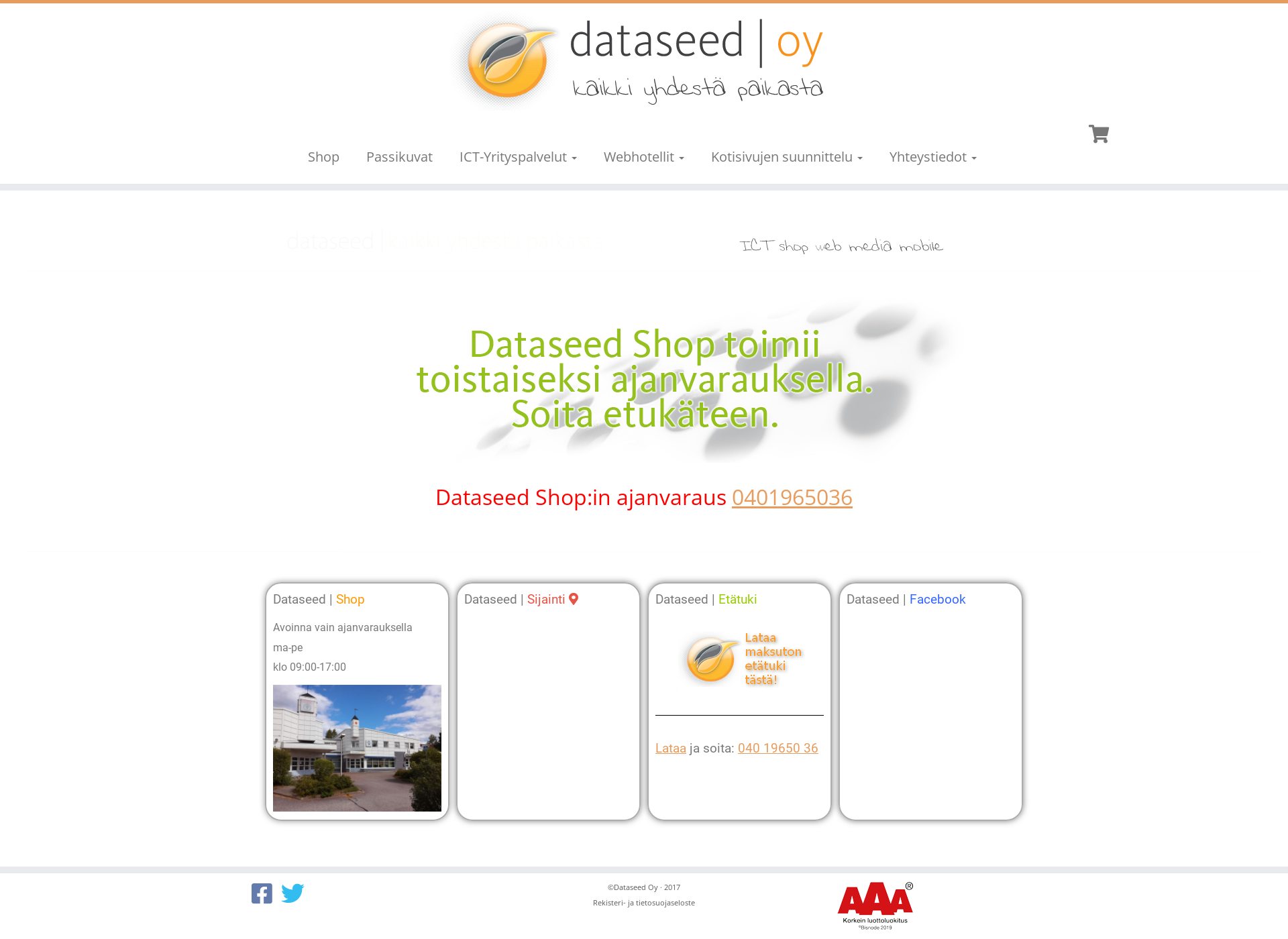 Screenshot for dataseed.fi