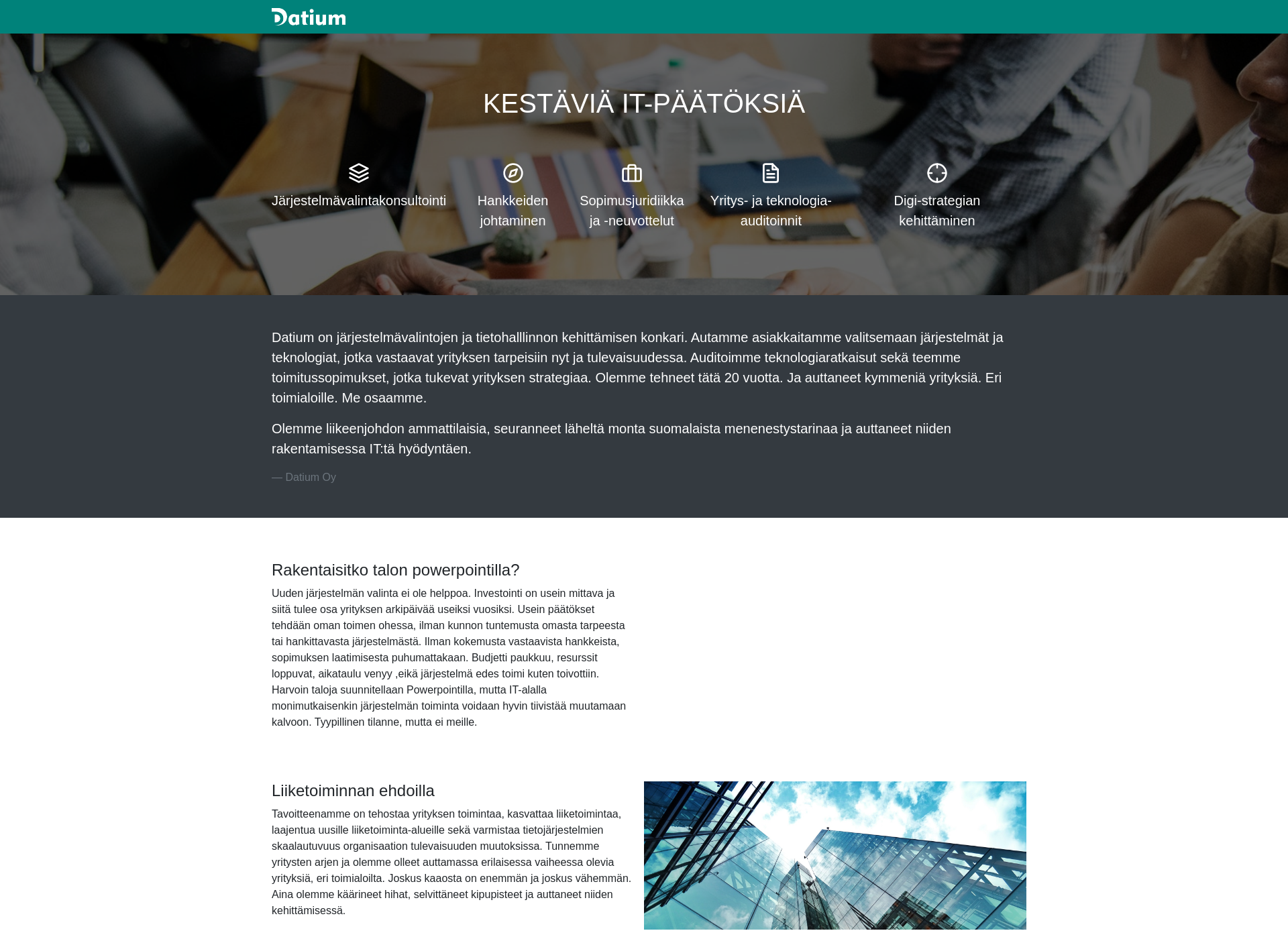 Screenshot for datiumconsulting.fi
