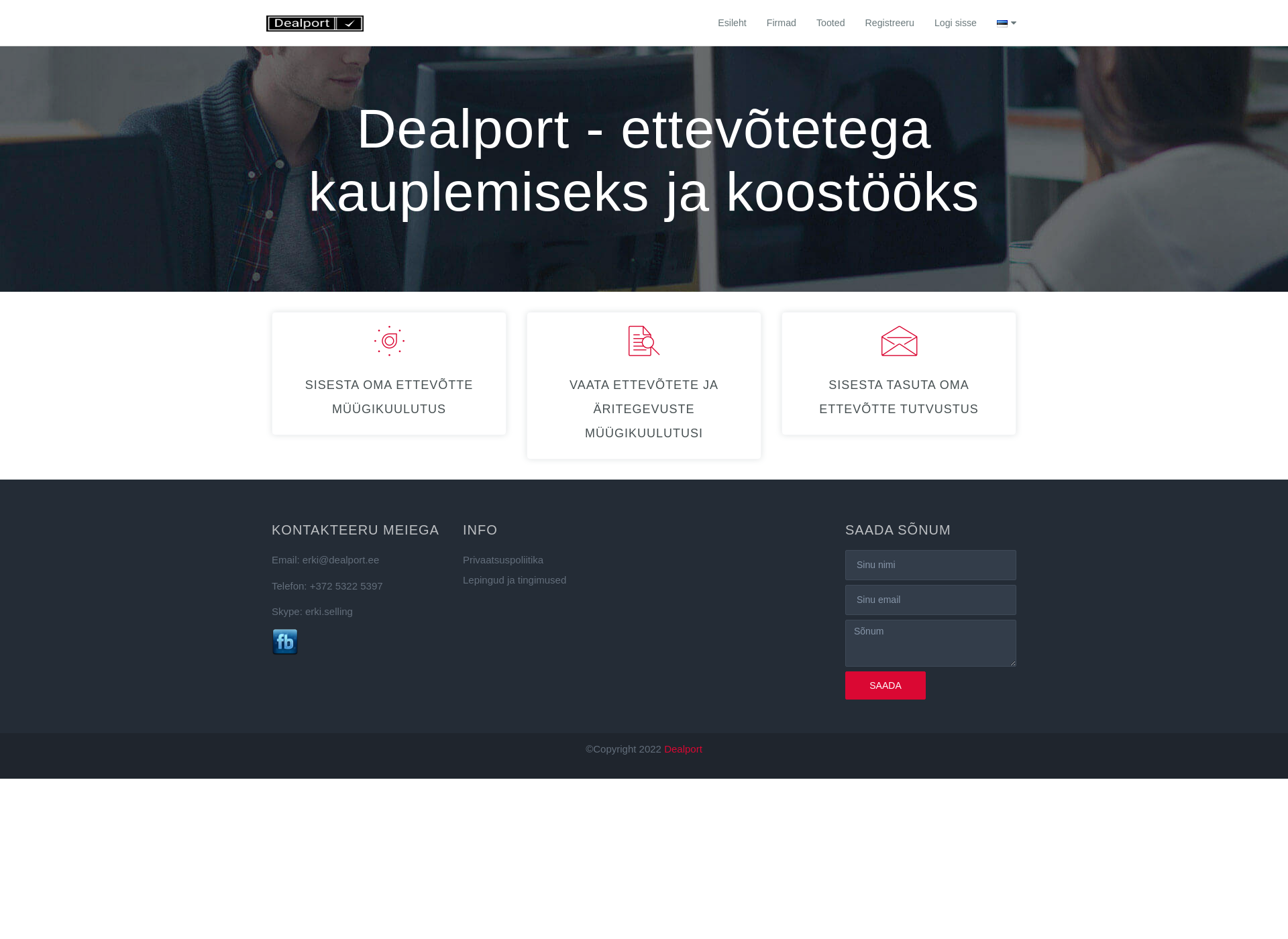 Skärmdump för dealport.fi