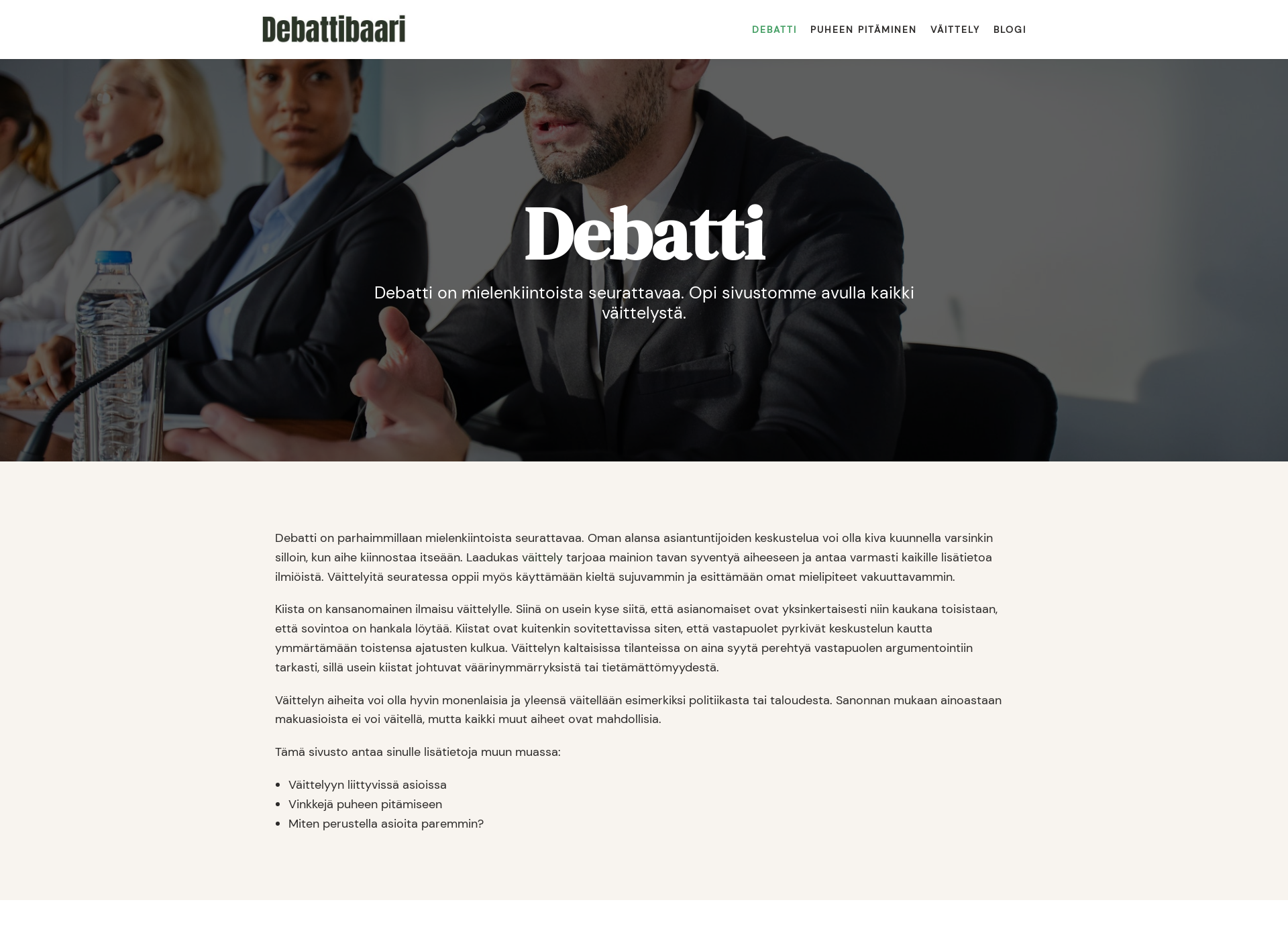 Screenshot for debattibaari.fi