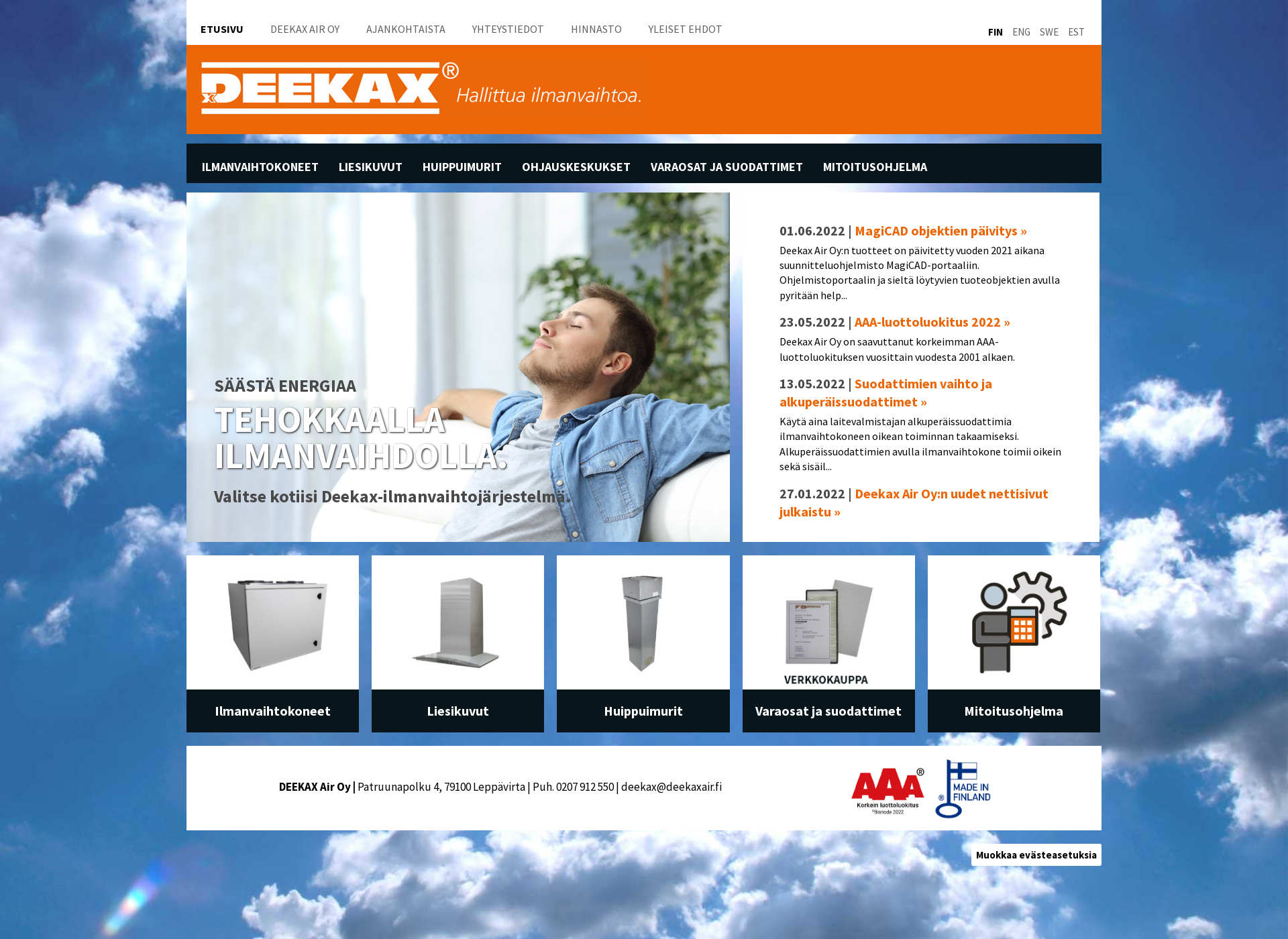 Screenshot for deekaxair.fi