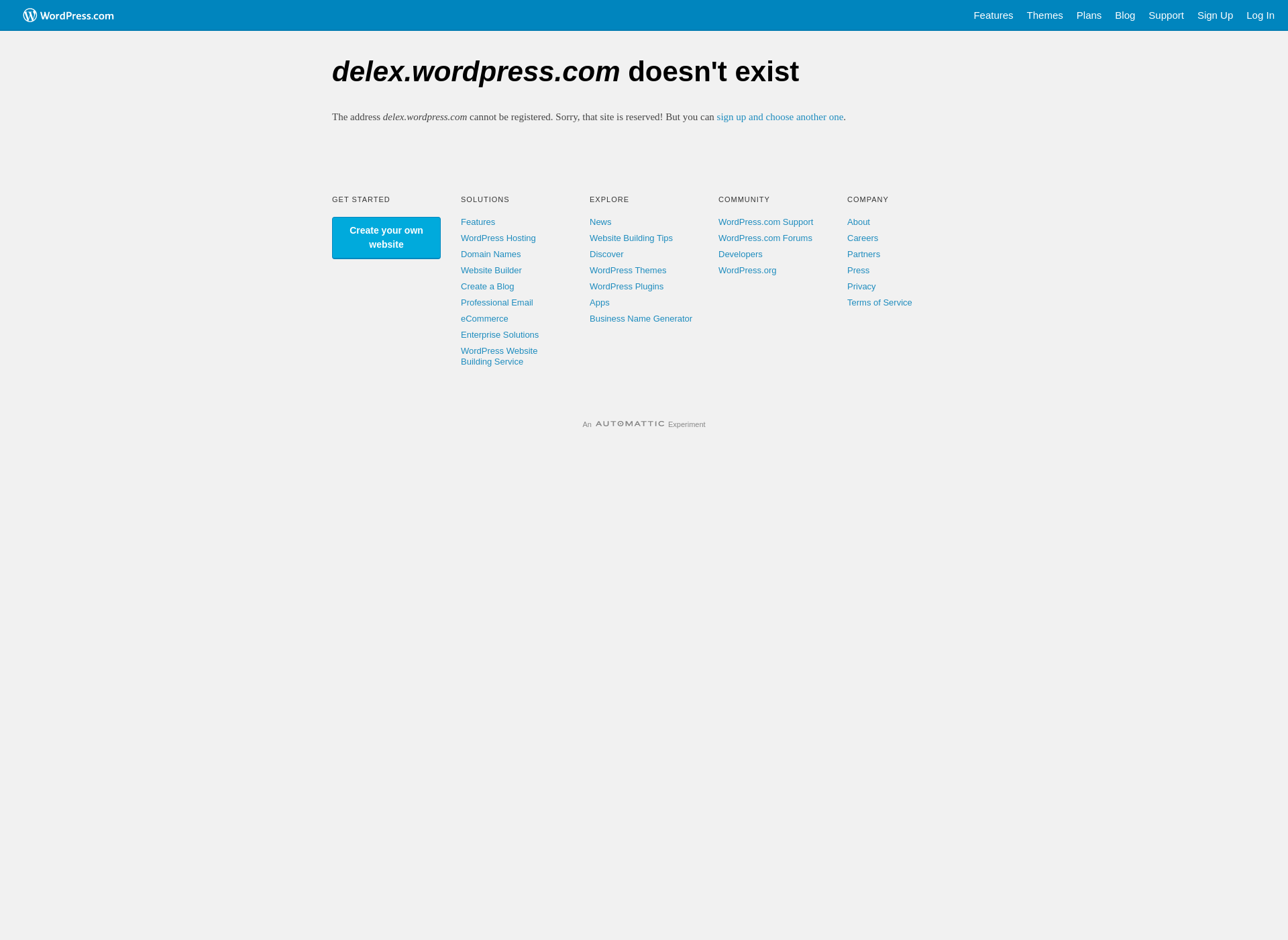 Skärmdump för delex.fi