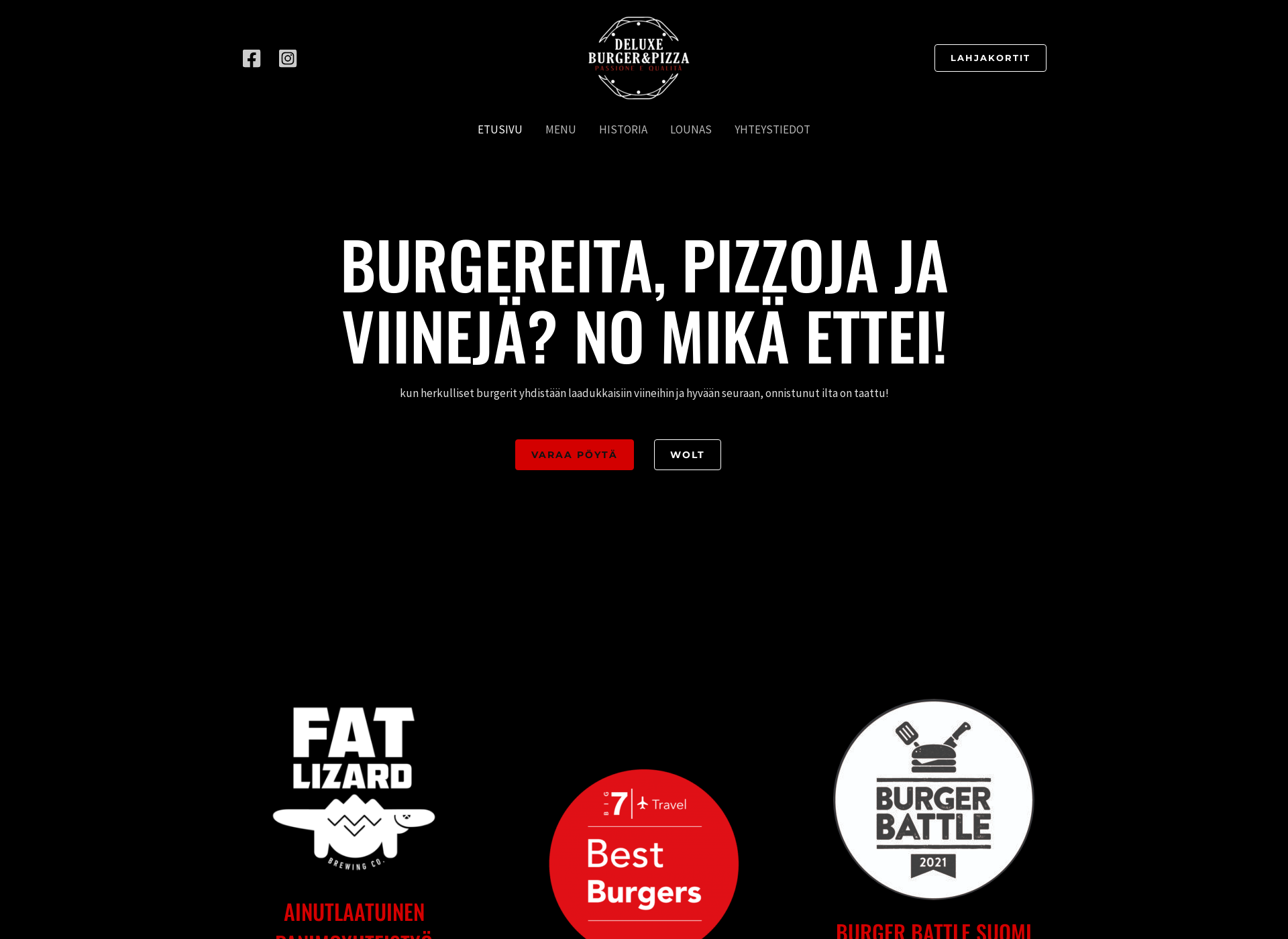 Screenshot for deluxeburgerandpizza.fi