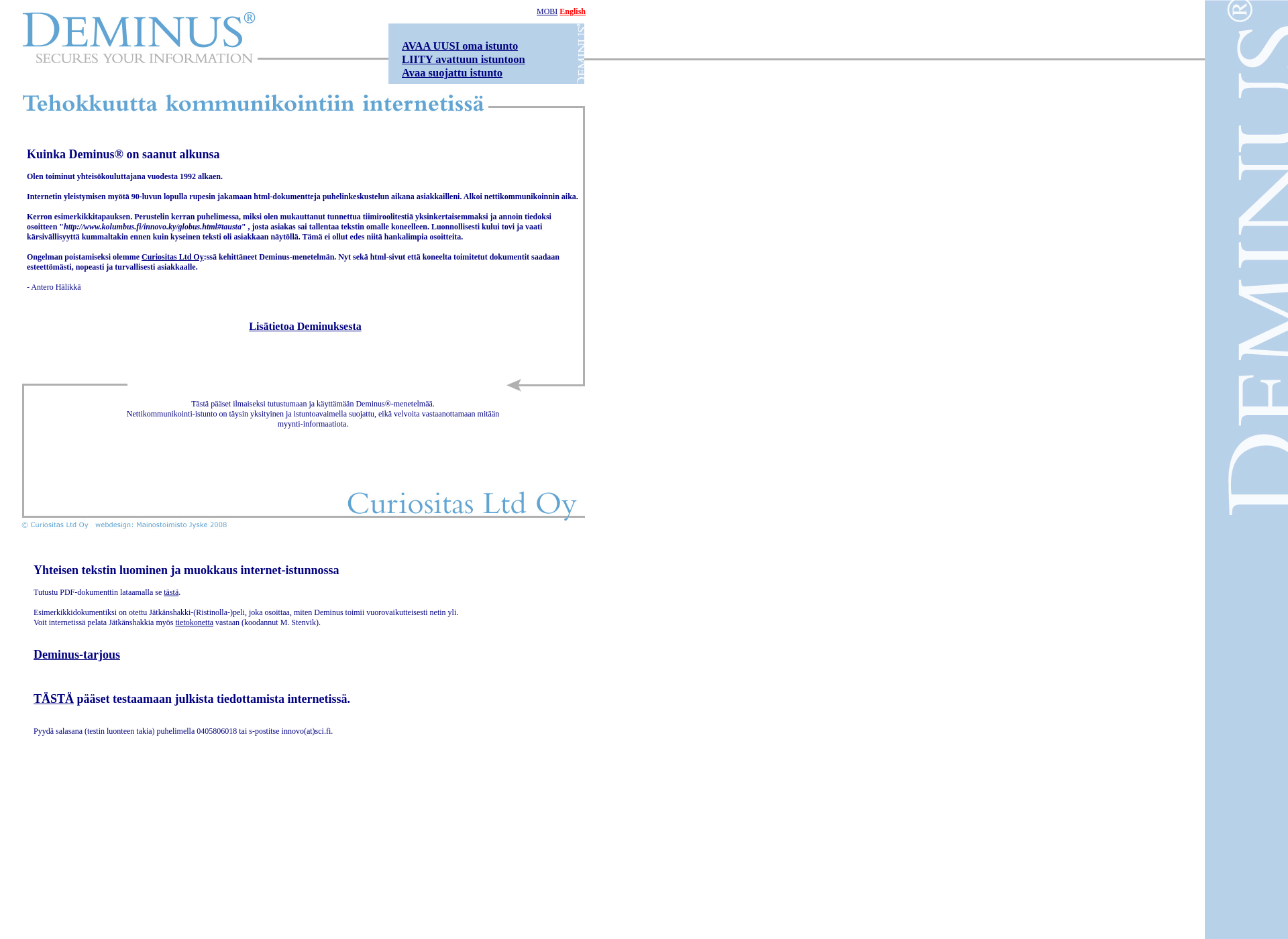 Screenshot for deminus.fi