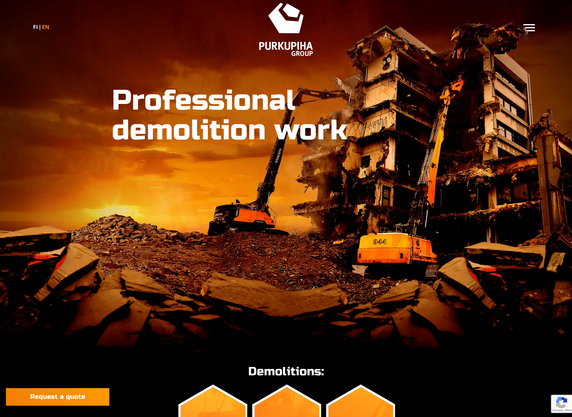 Skärmdump för demolitionyard.fi