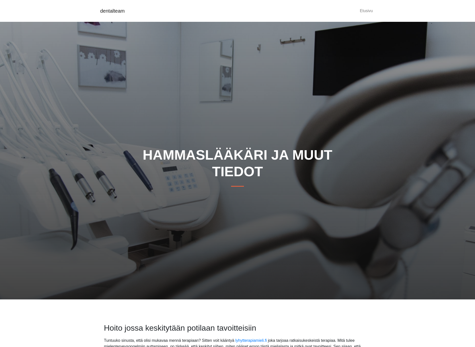 Skärmdump för dentalteam.fi
