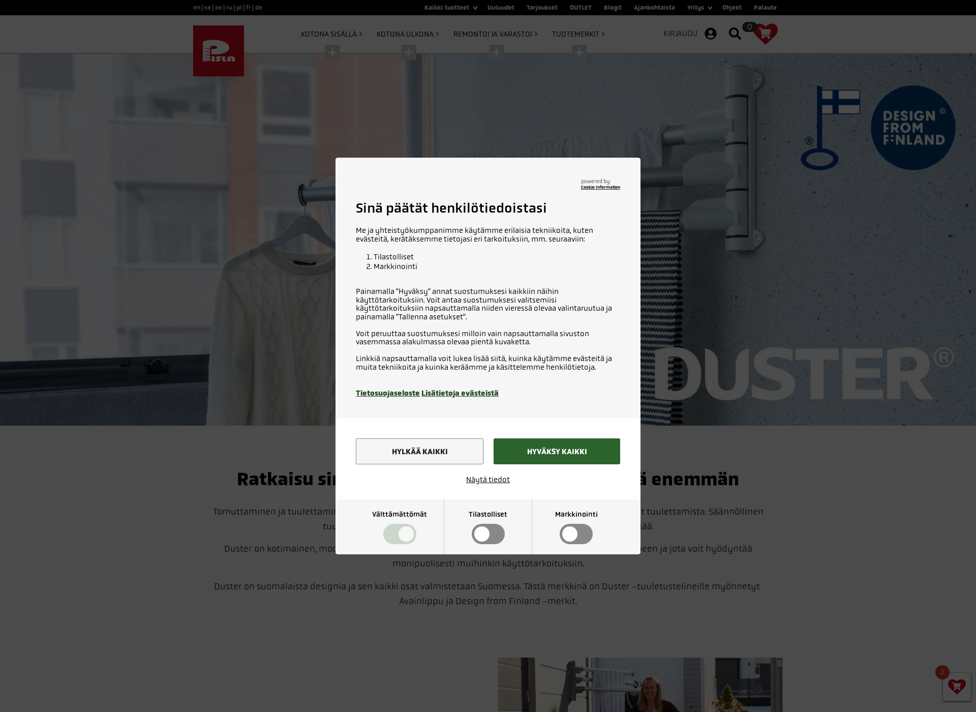 Screenshot for designduster.fi