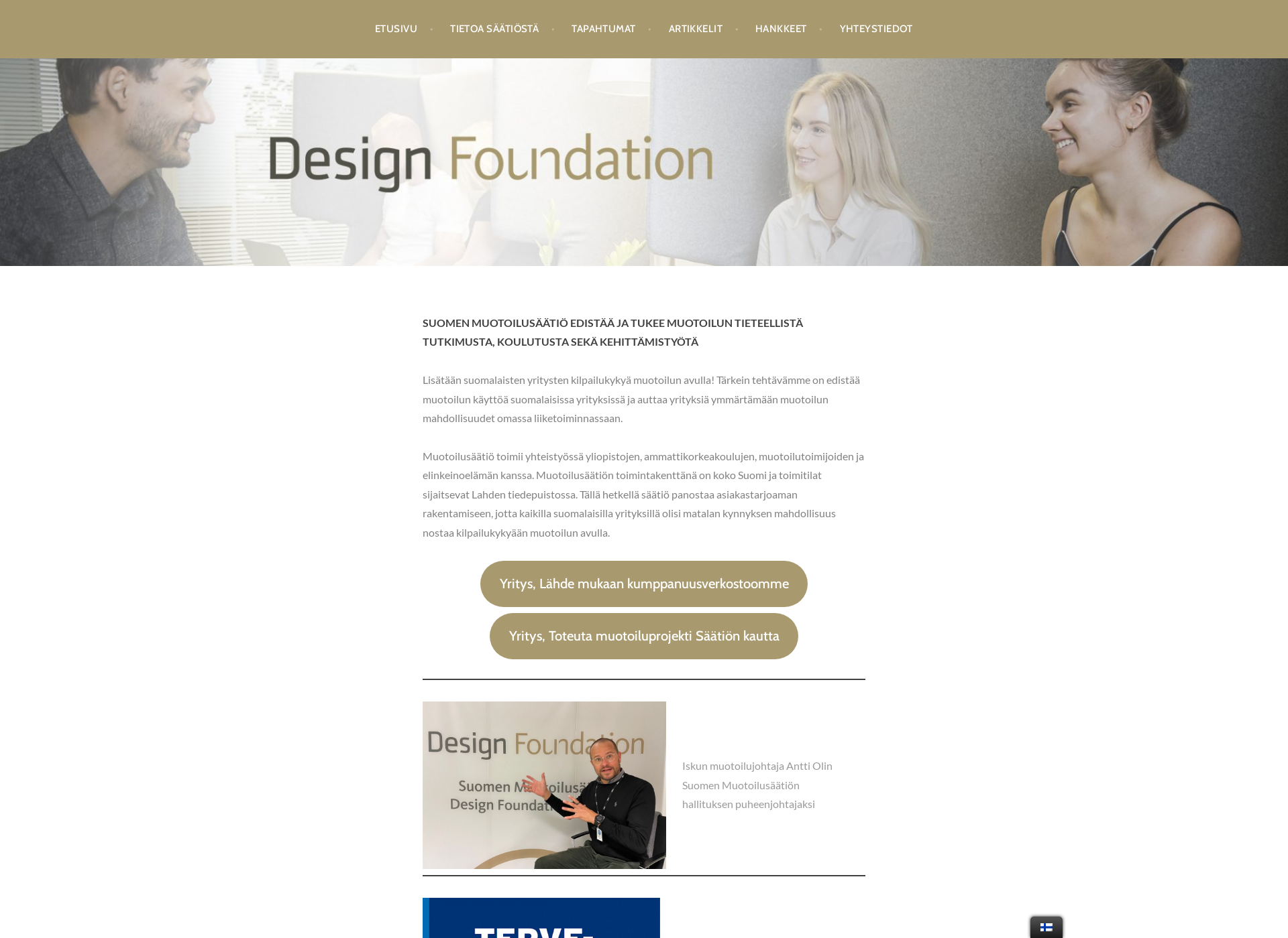 Skärmdump för designfoundation.fi
