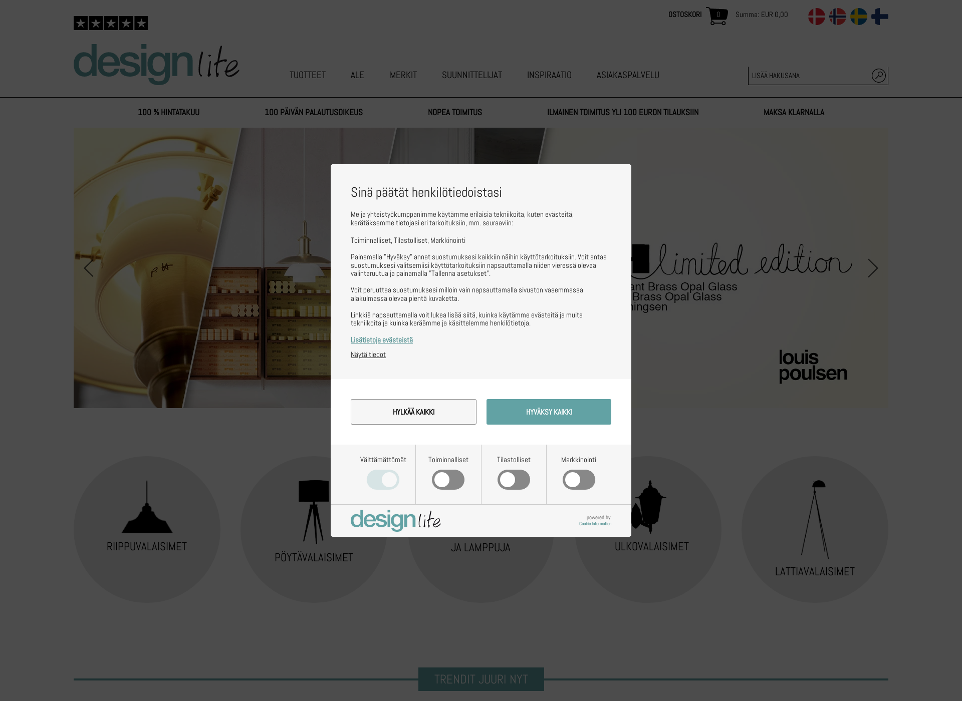 Skärmdump för designlite.fi