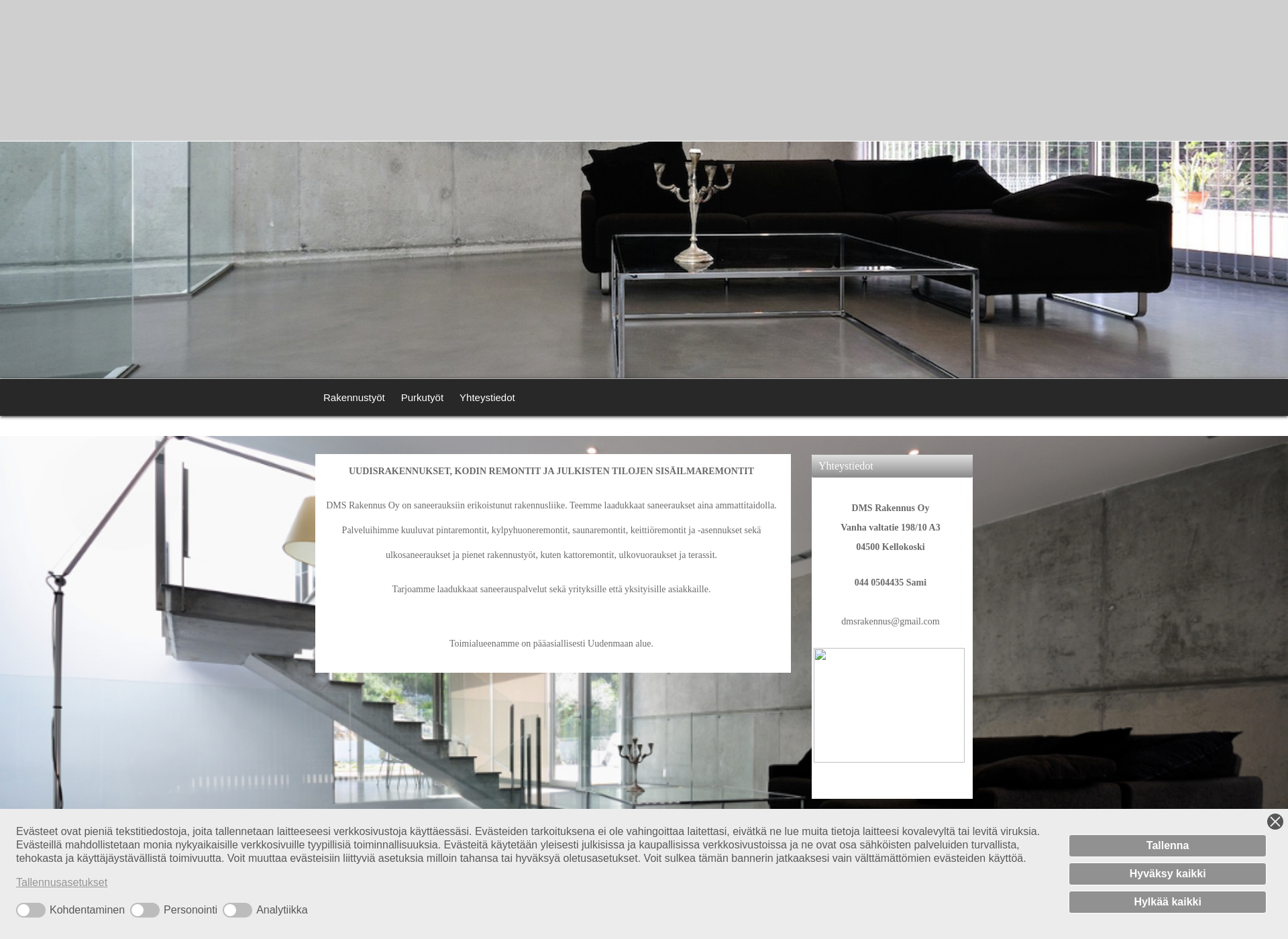 Skärmdump för designmikrosementti.fi