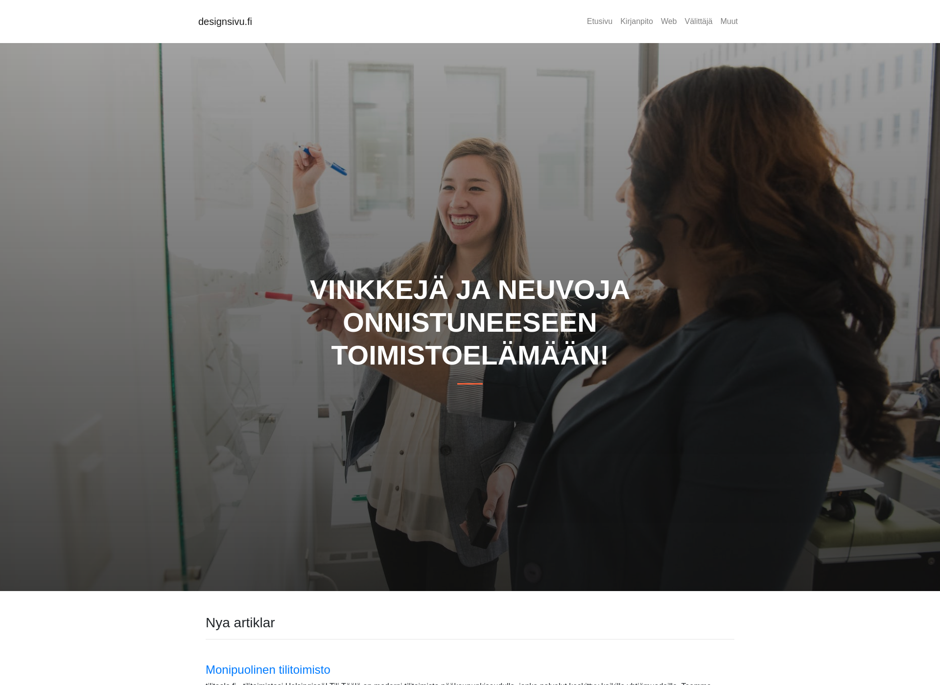 Skärmdump för designsivu.fi