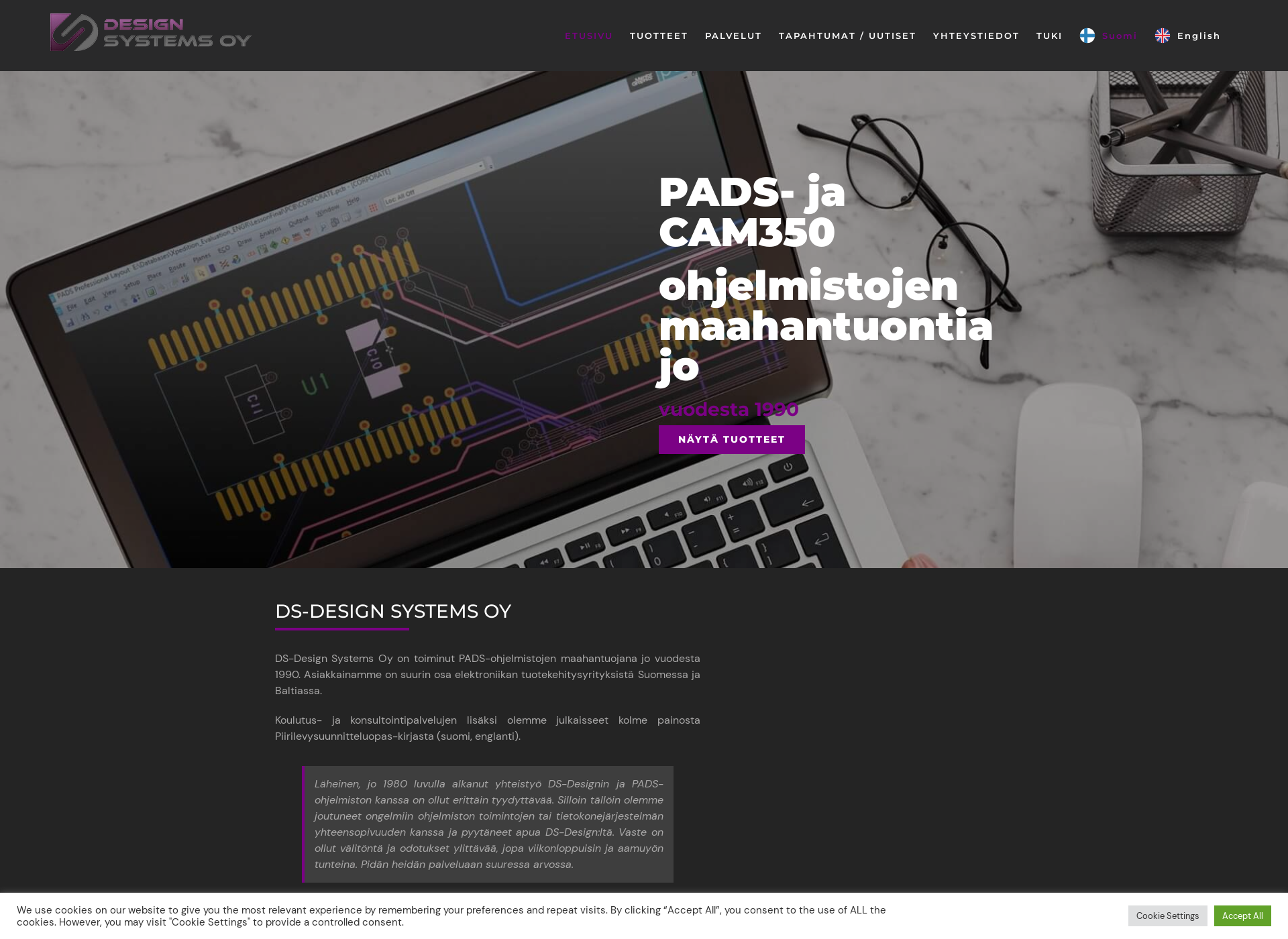 Skärmdump för designsystems.fi