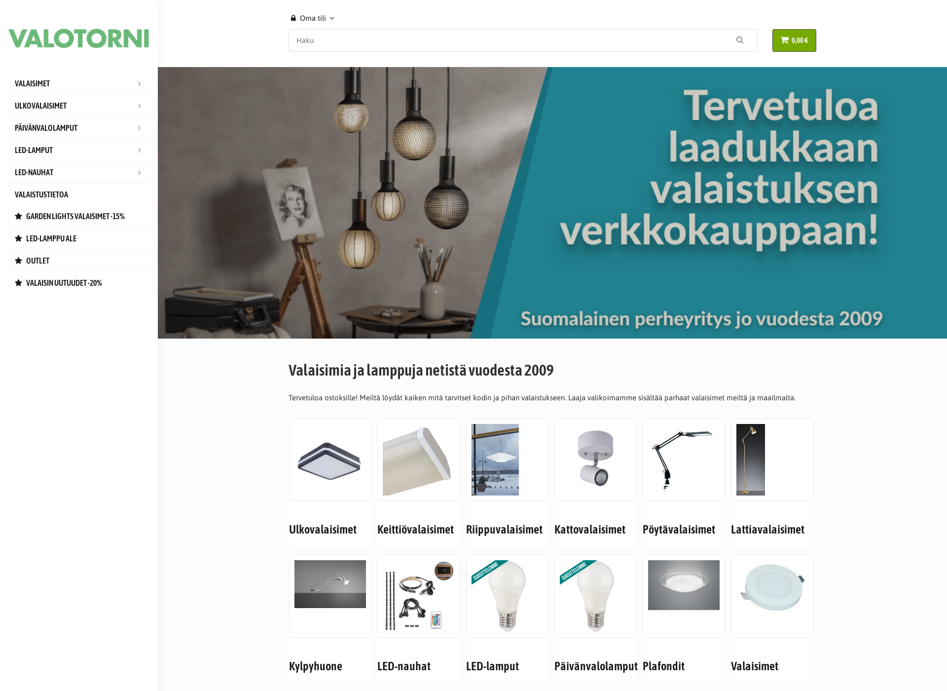 Näyttökuva designvalaisimet.fi