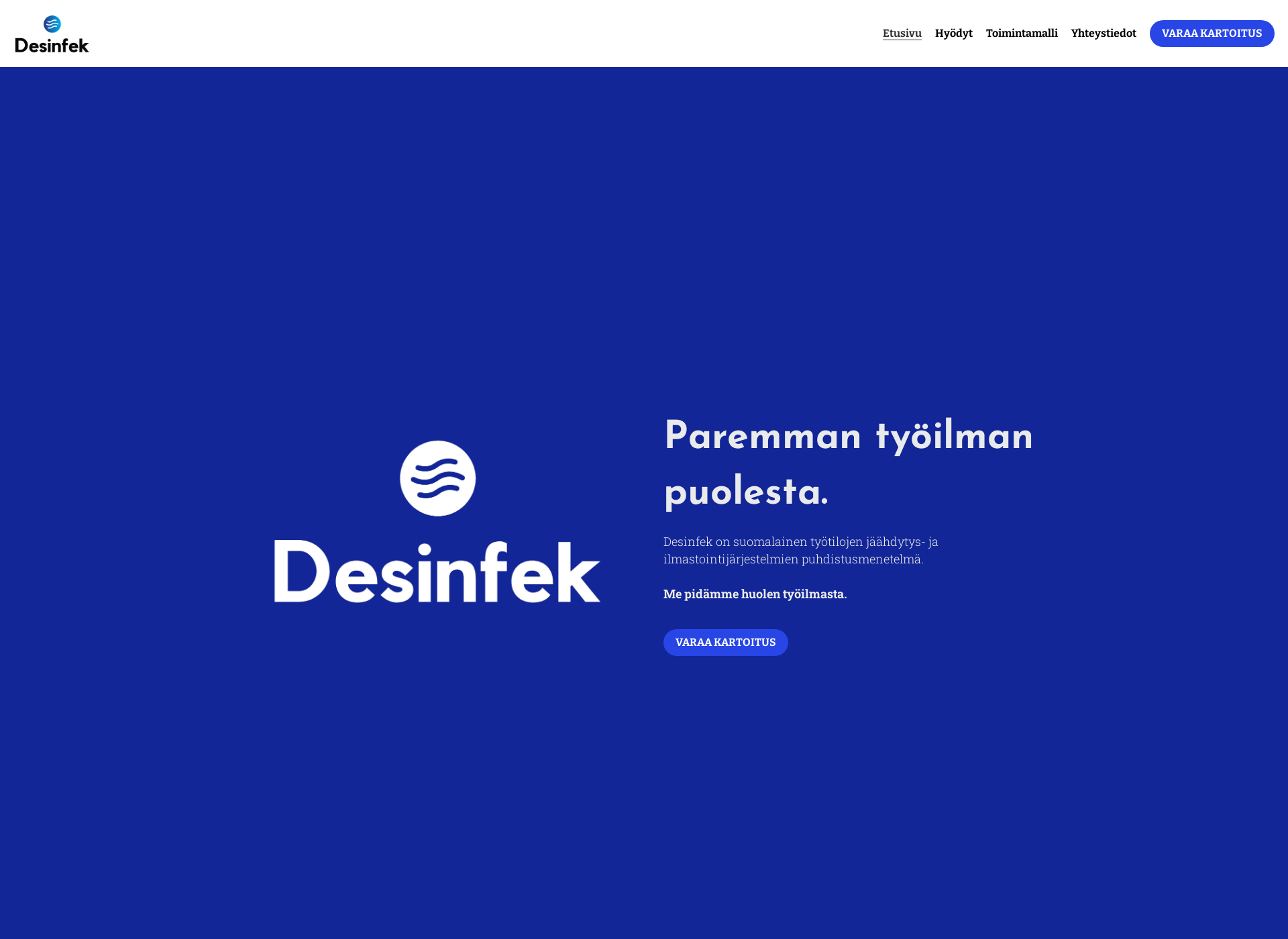 Skärmdump för desinfek.fi