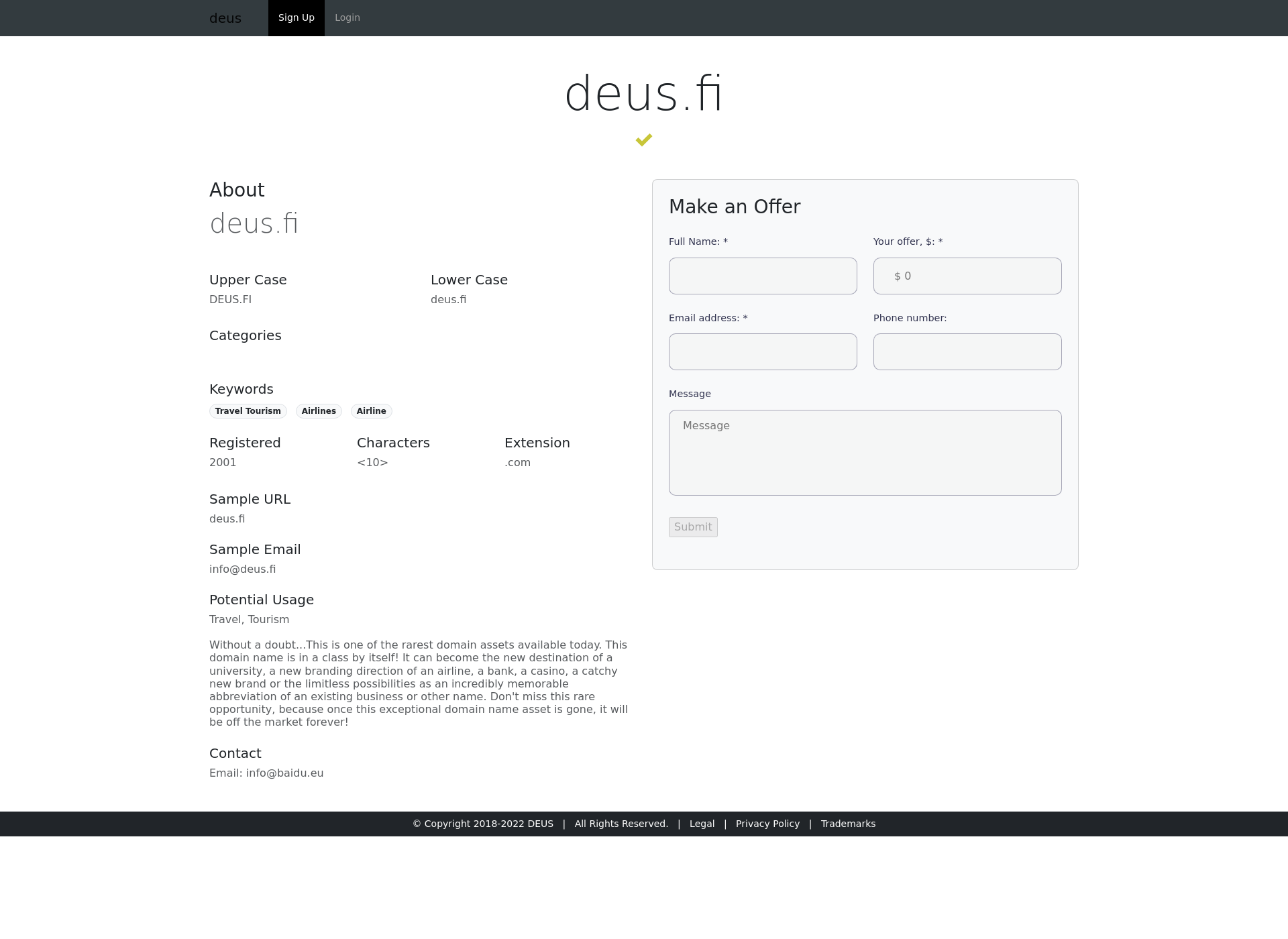 Screenshot for deus.fi