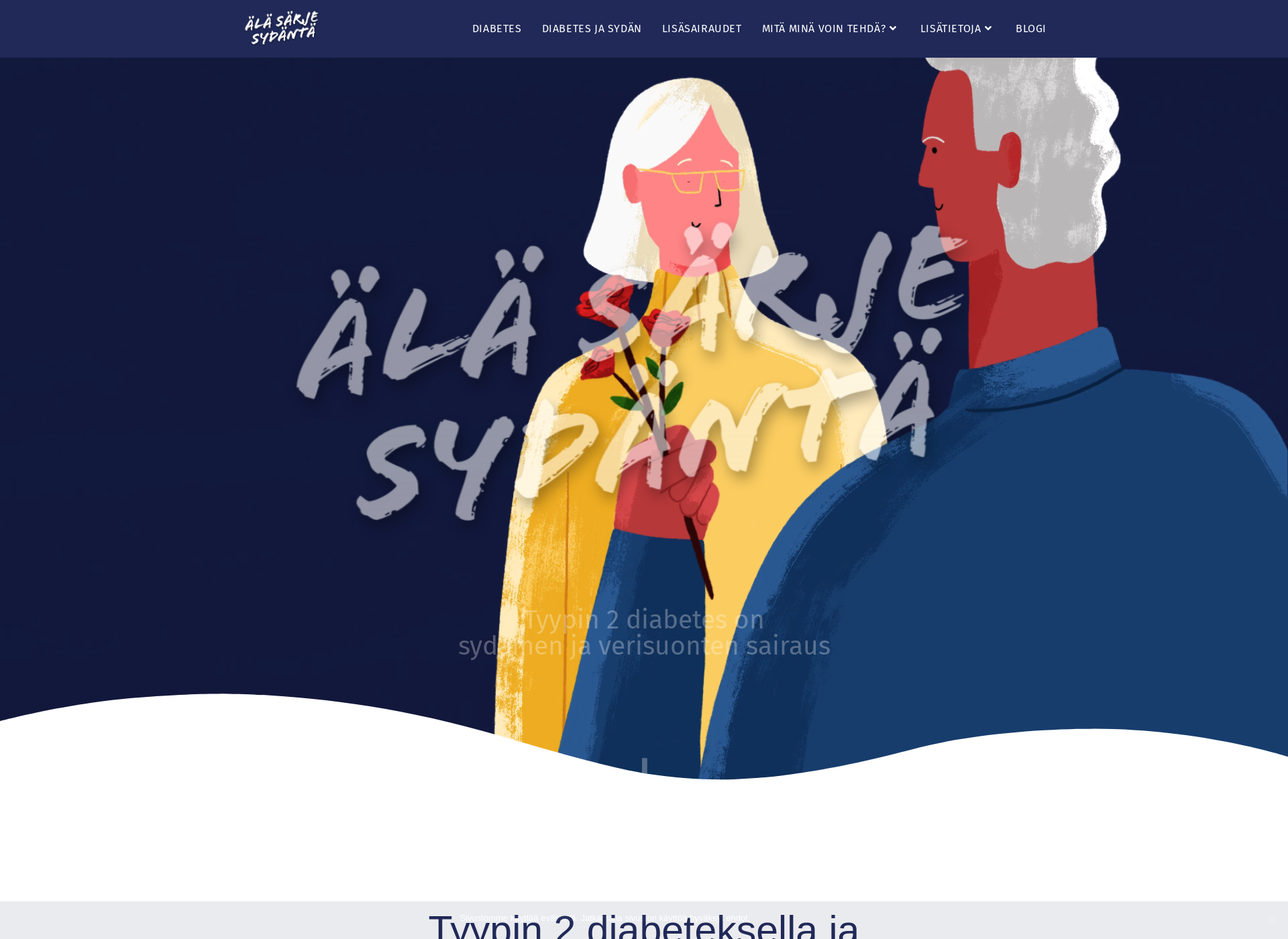 Skärmdump för diabetesjasydan.fi