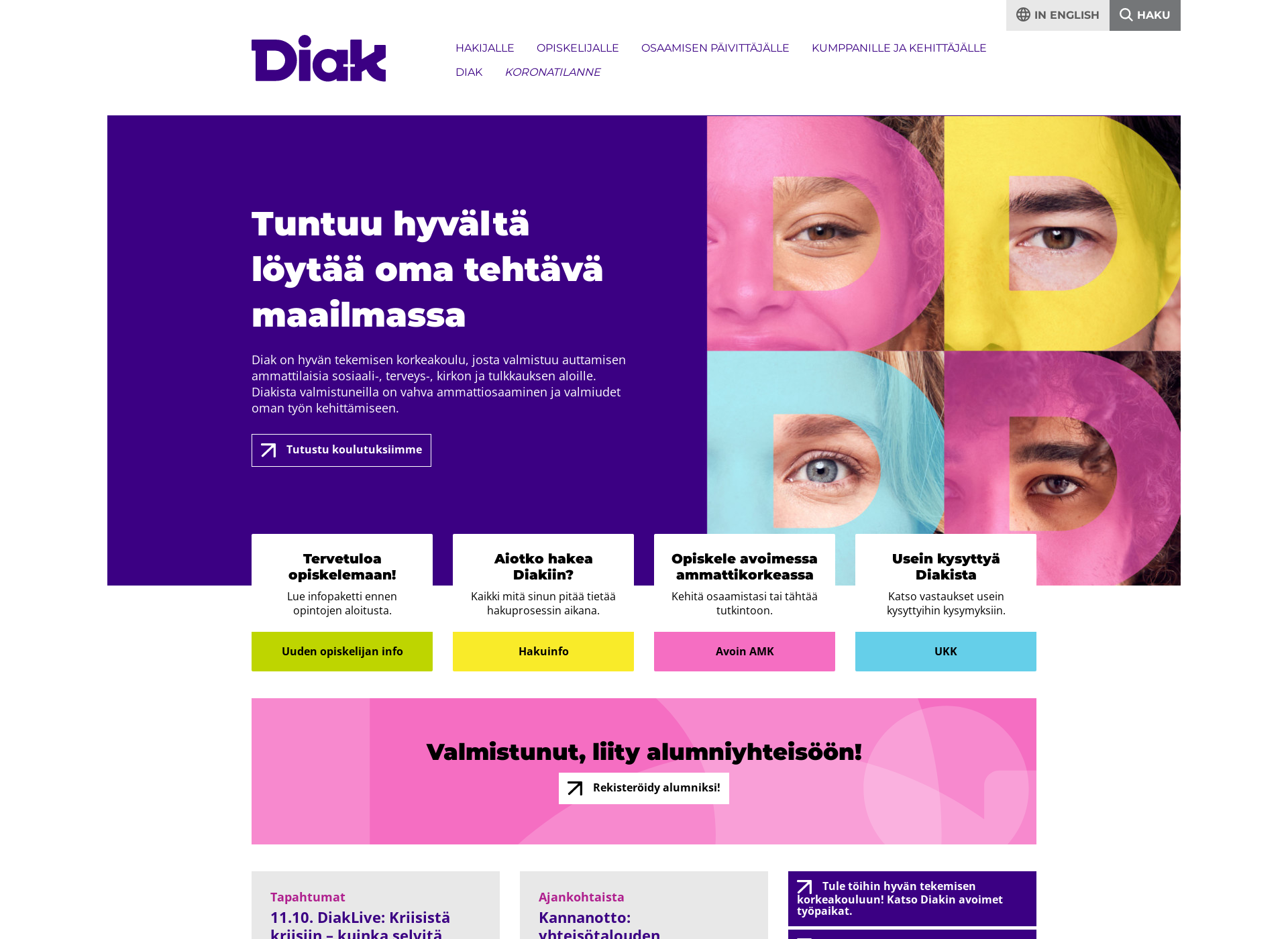 Screenshot for diak.fi