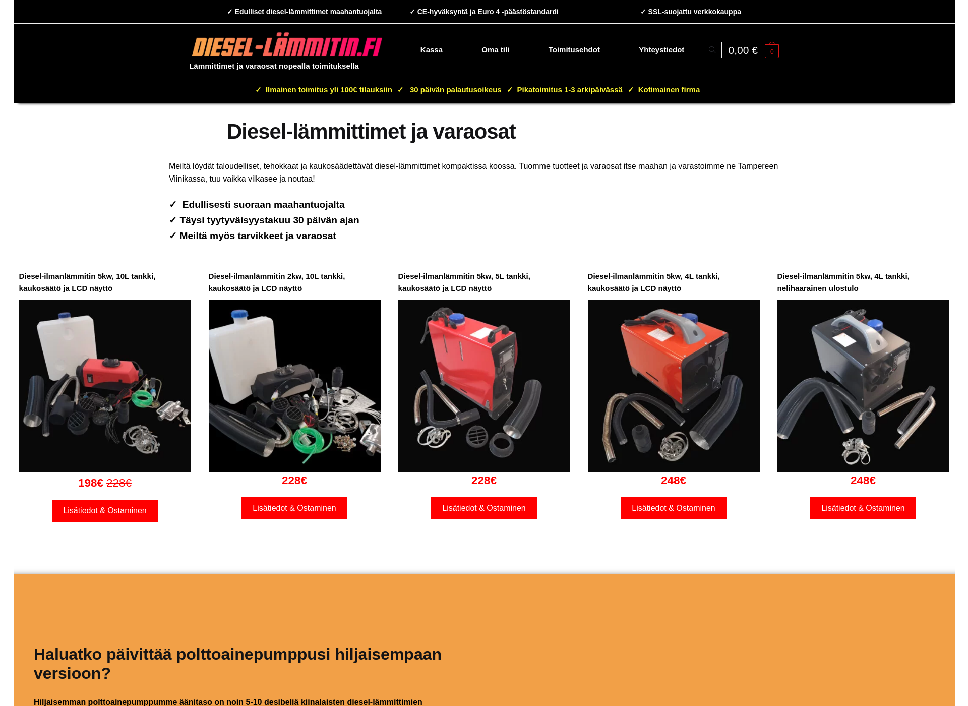 Screenshot for diesellammittimet.fi