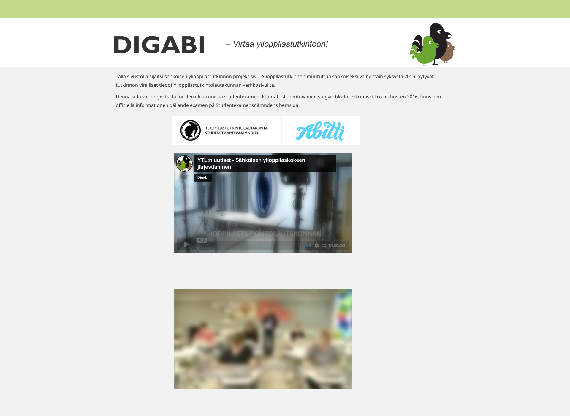Skärmdump för digabi.fi