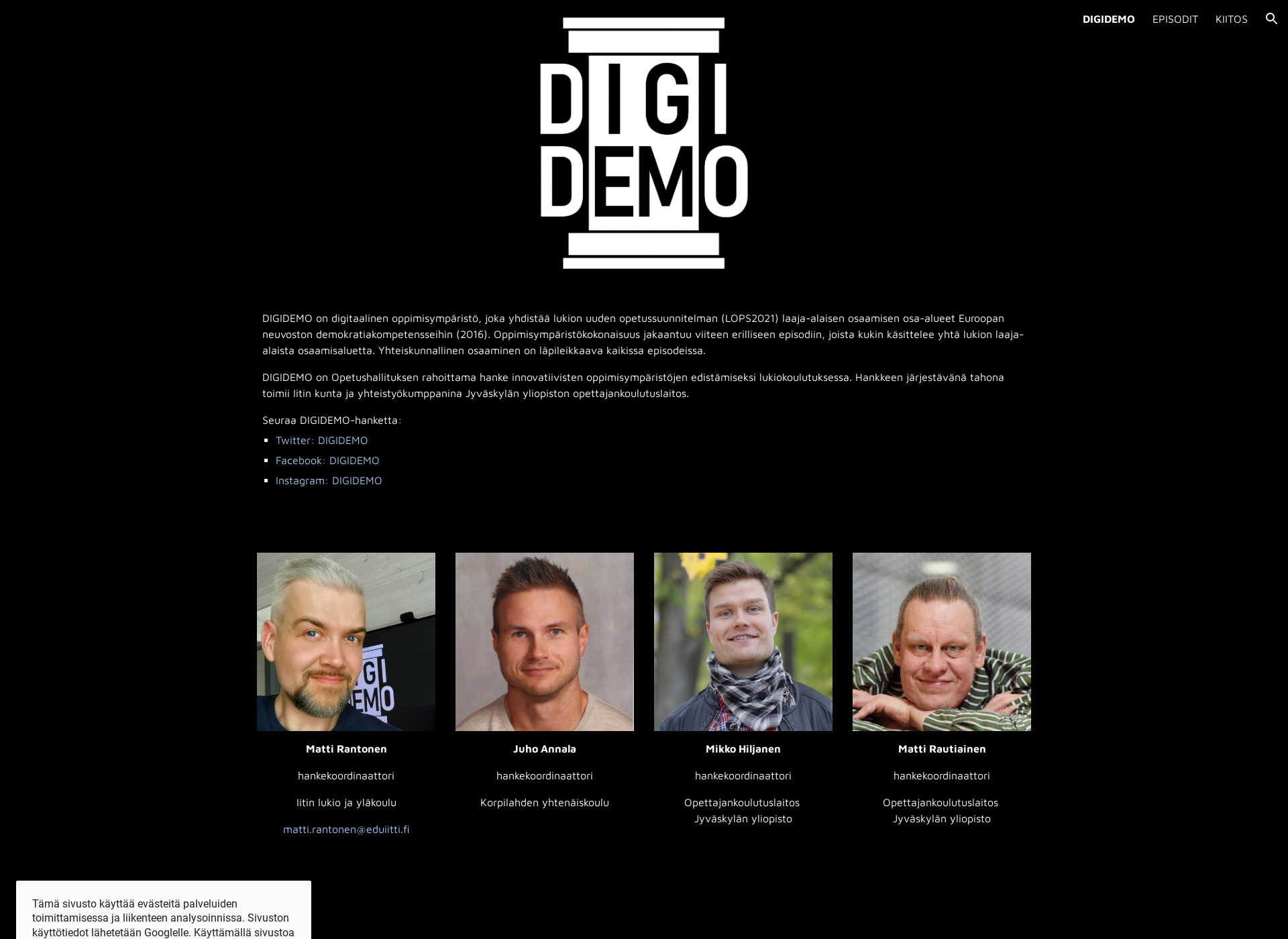 Skärmdump för digidemo.fi