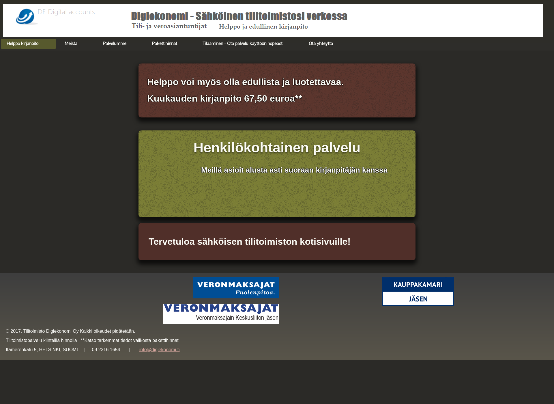 Skärmdump för digiekonomi.fi
