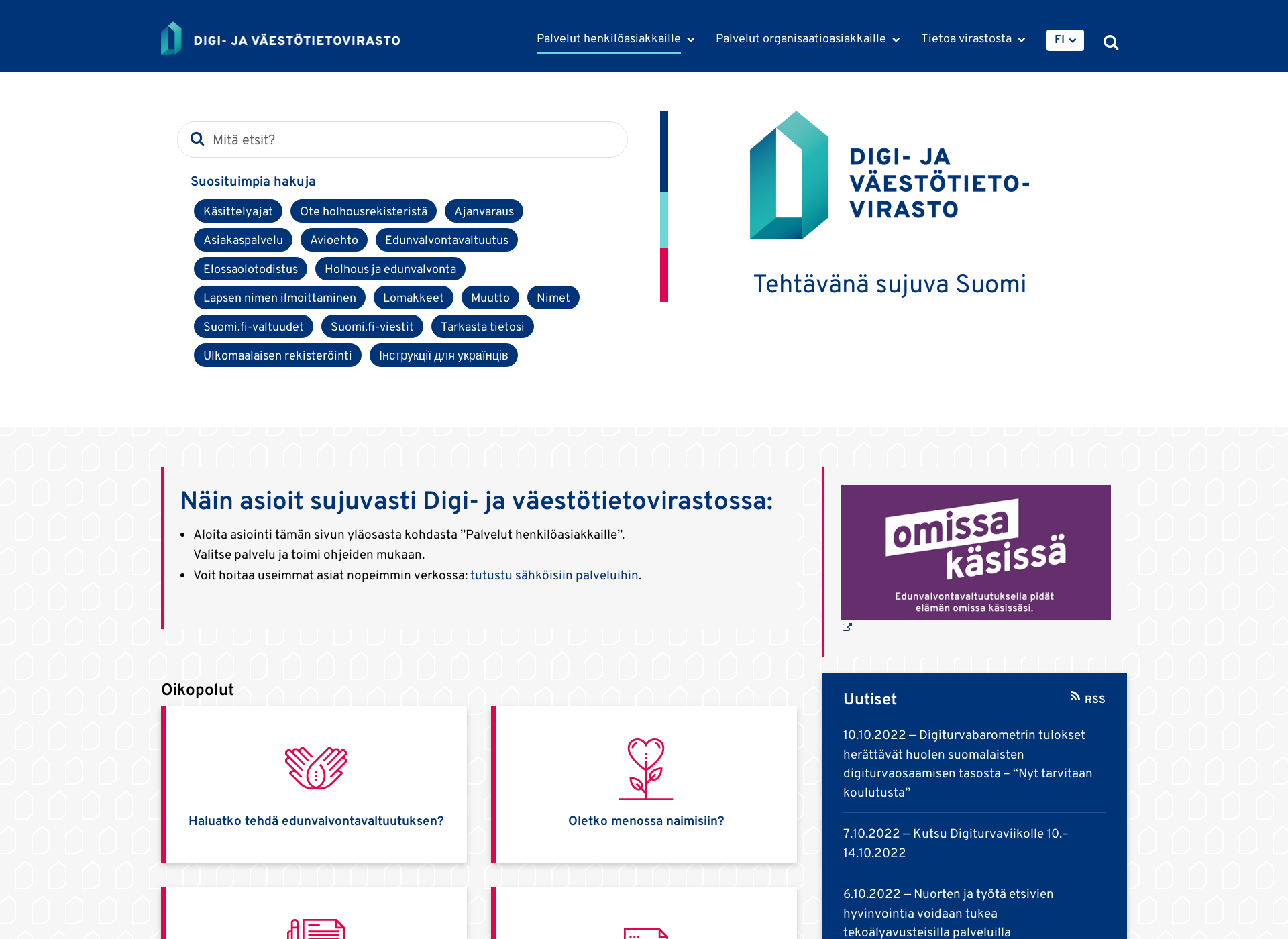 Screenshot for digijavaestotietovirasto.fi
