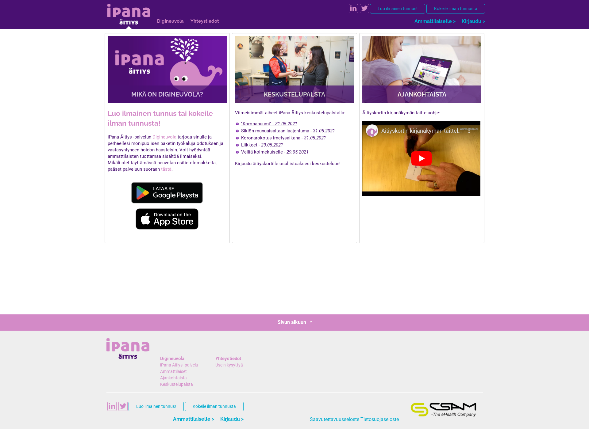Screenshot for digineuvola.fi
