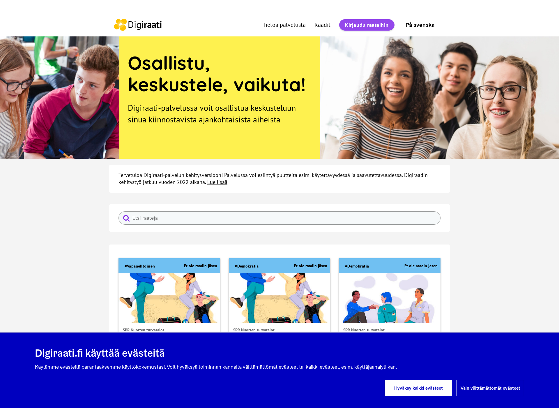 Screenshot for digiraati.fi