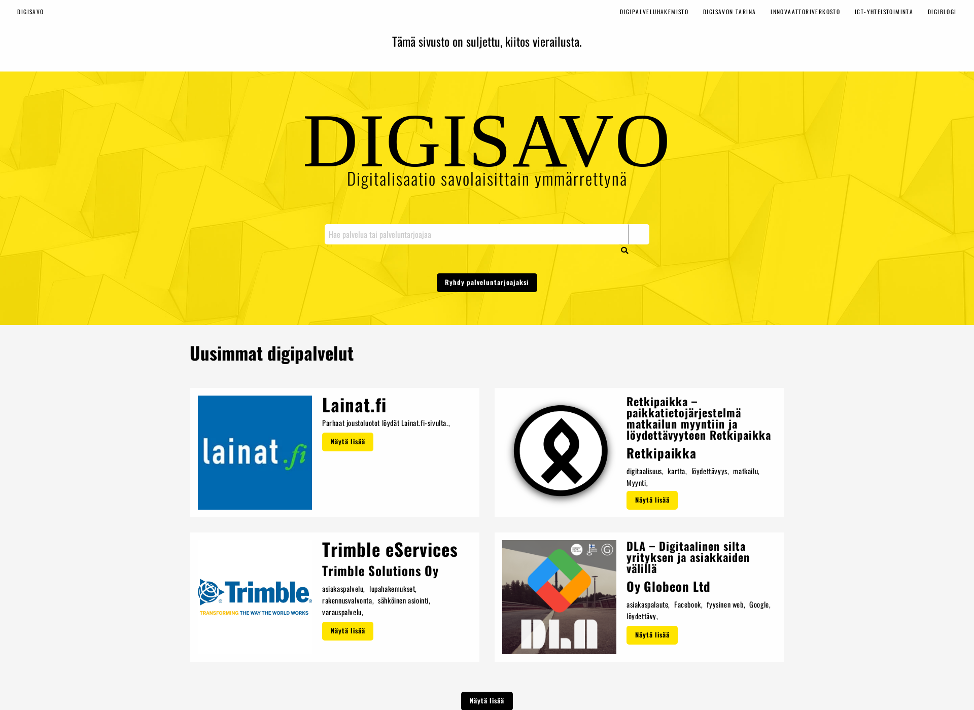 Skärmdump för digisavo.fi