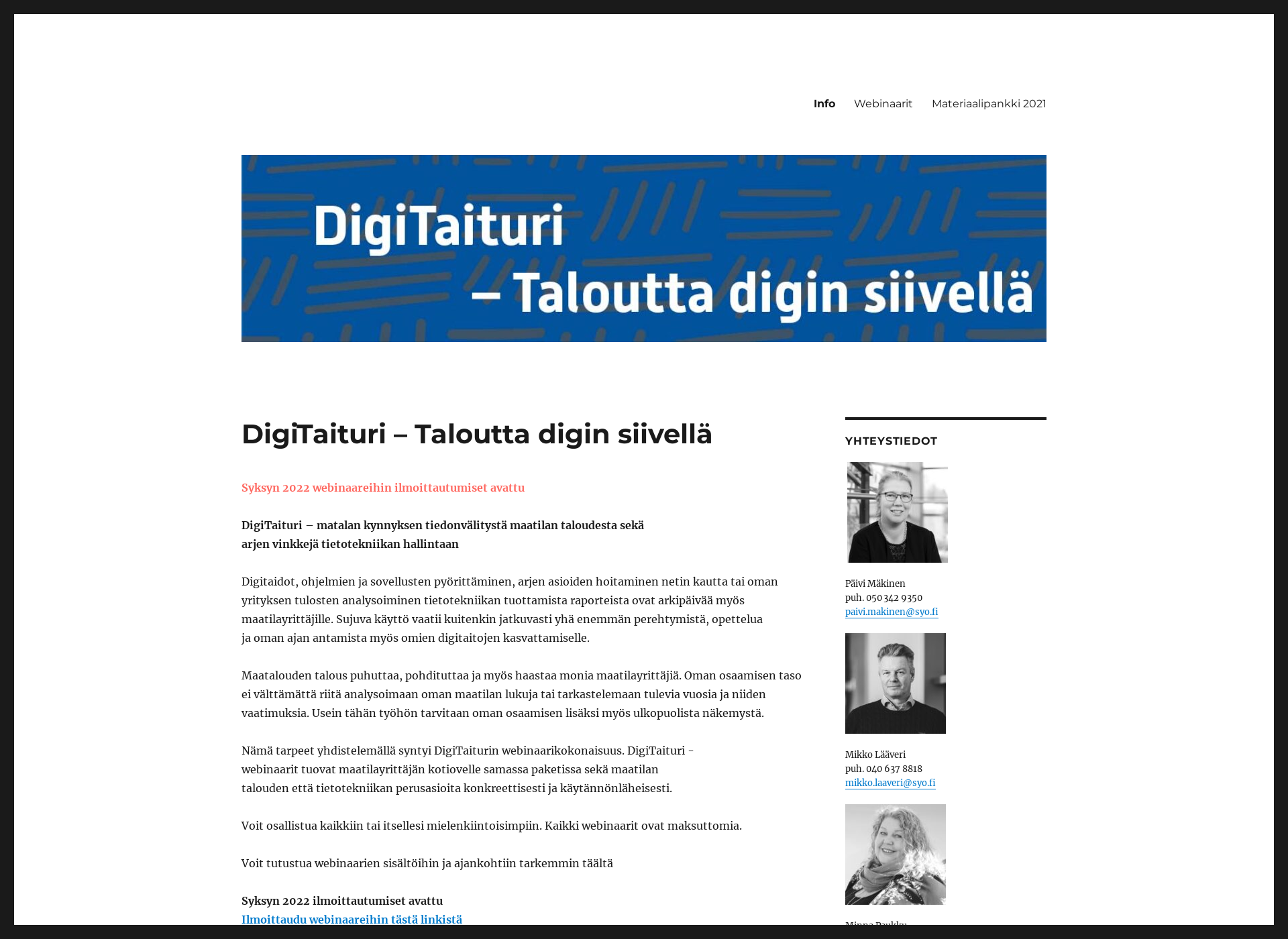 Skärmdump för digitaituri.fi